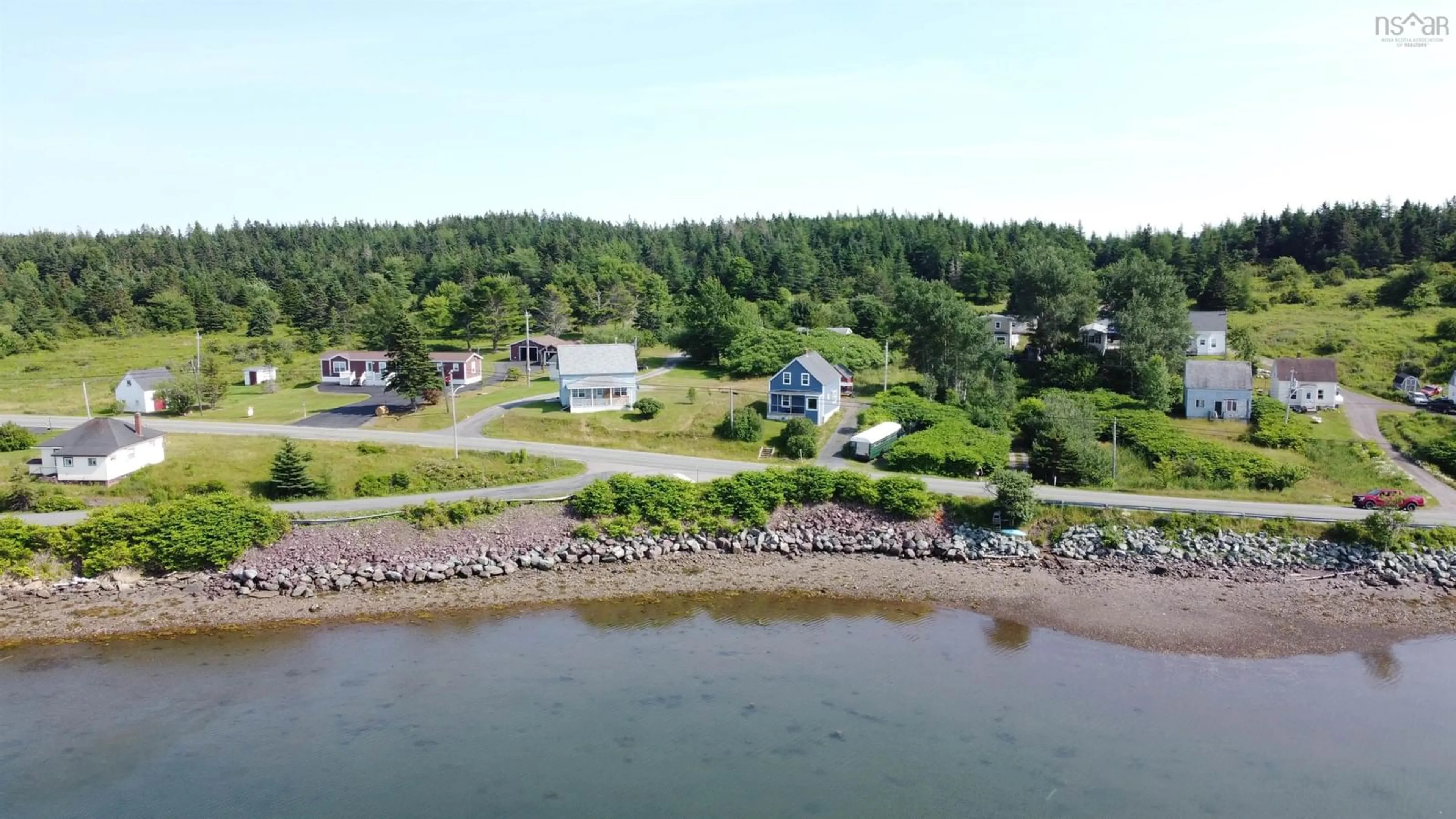 A pic from outside/outdoor area/front of a property/back of a property/a pic from drone, water/lake/river/ocean view for 2804 Highway 320, Poulamon Nova Scotia B0E 1K0