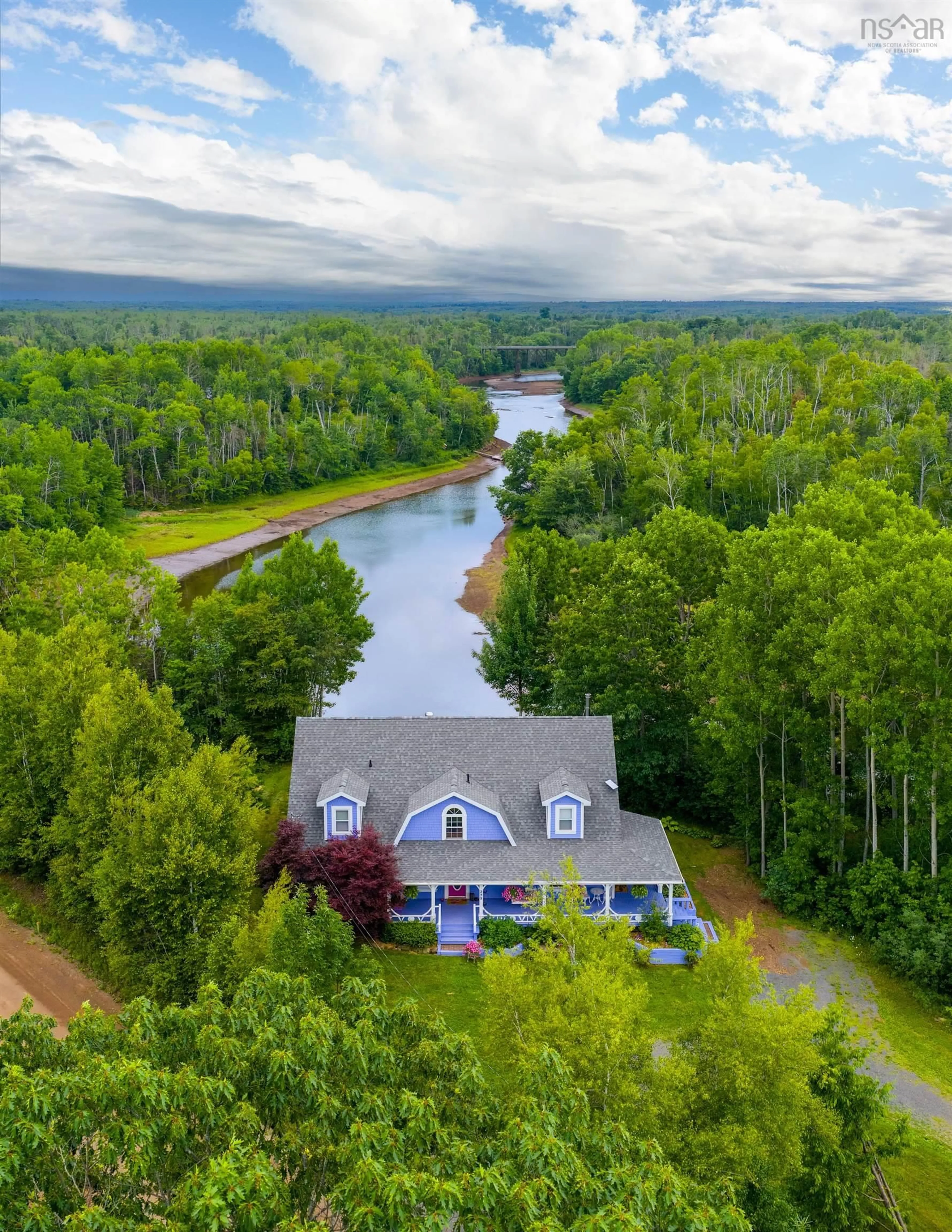 A pic from outside/outdoor area/front of a property/back of a property/a pic from drone, water/lake/river/ocean view for 279 Allen Rd, River John Nova Scotia B0K 1N0