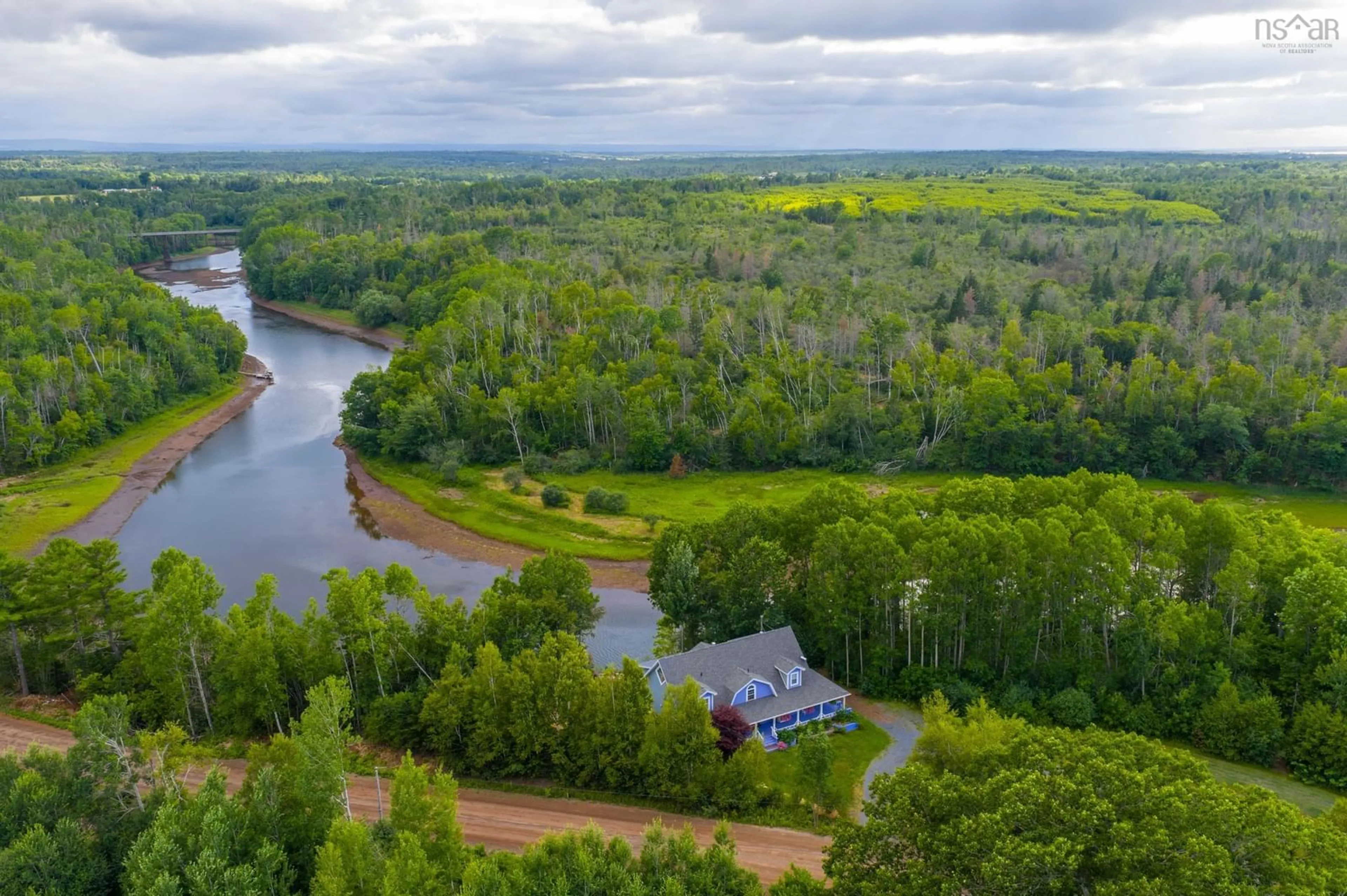 A pic from outside/outdoor area/front of a property/back of a property/a pic from drone, water/lake/river/ocean view for 279 Allen Rd, River John Nova Scotia B0K 1N0