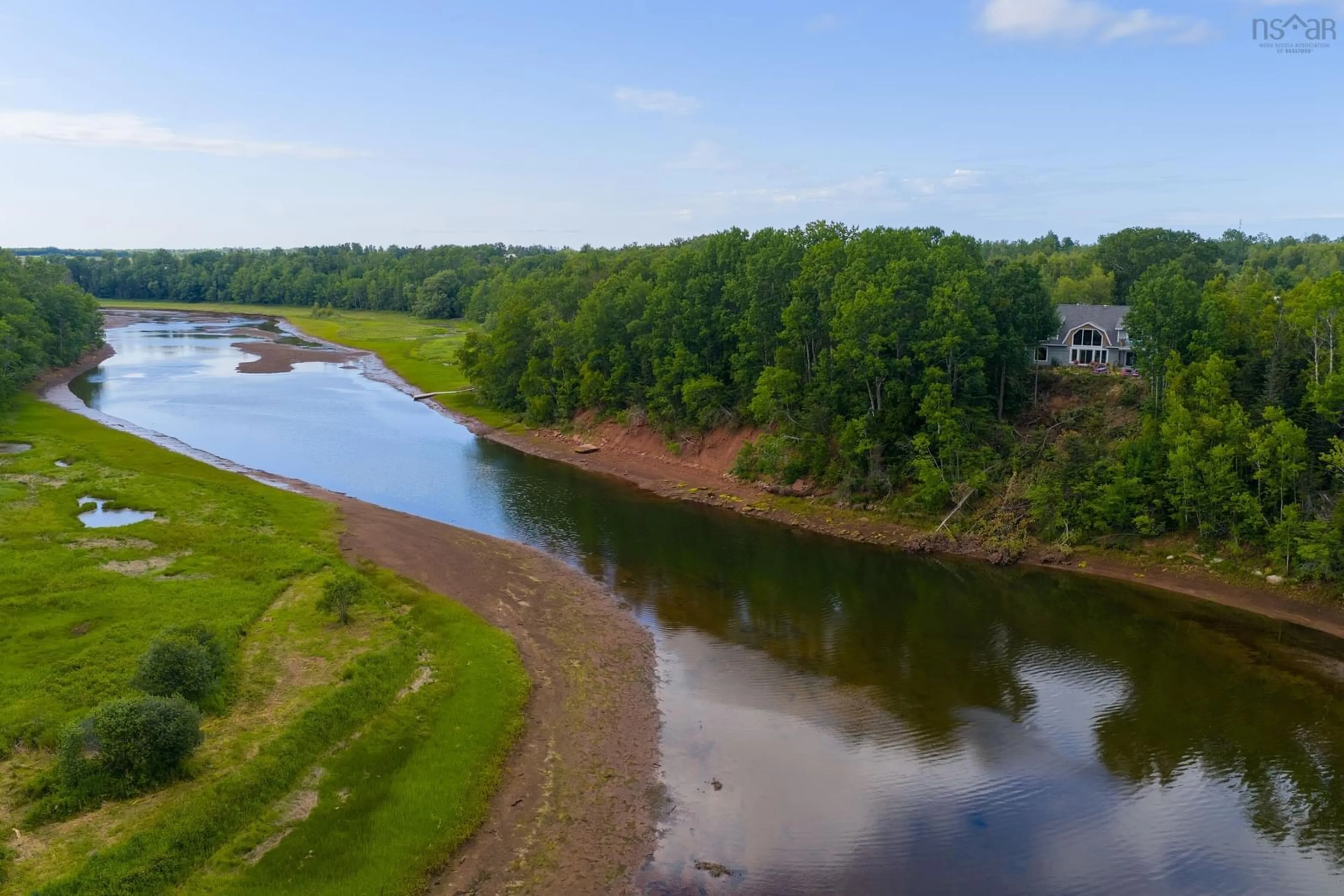A pic from outside/outdoor area/front of a property/back of a property/a pic from drone, water/lake/river/ocean view for 279 Allen Rd, River John Nova Scotia B0K 1N0