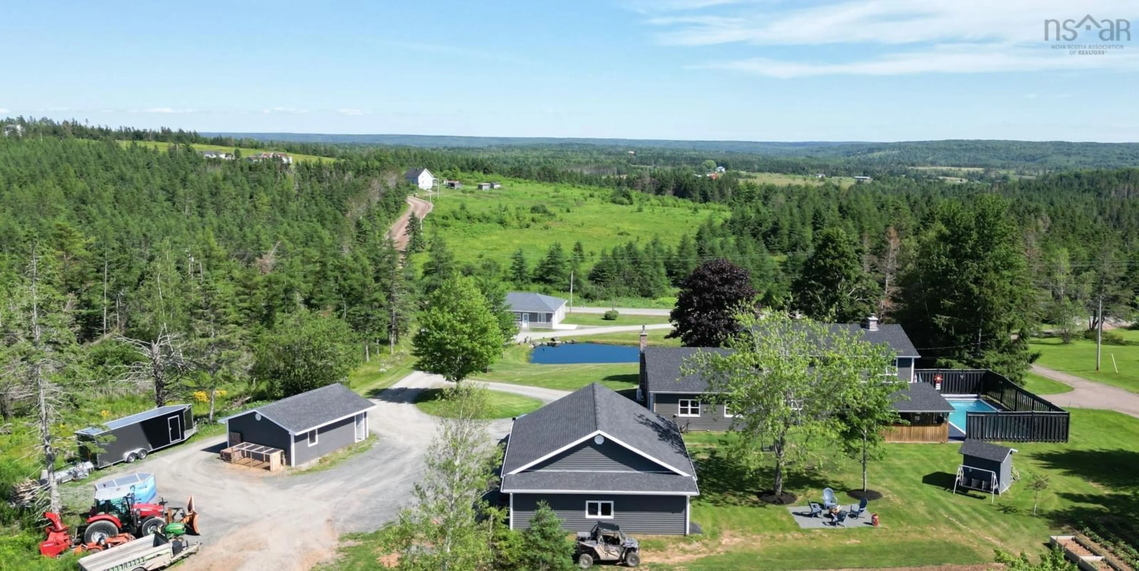 A pic from outside/outdoor area/front of a property/back of a property/a pic from drone, unknown for 1517 Pictou Rd, East Mountain Nova Scotia B6L 2N6