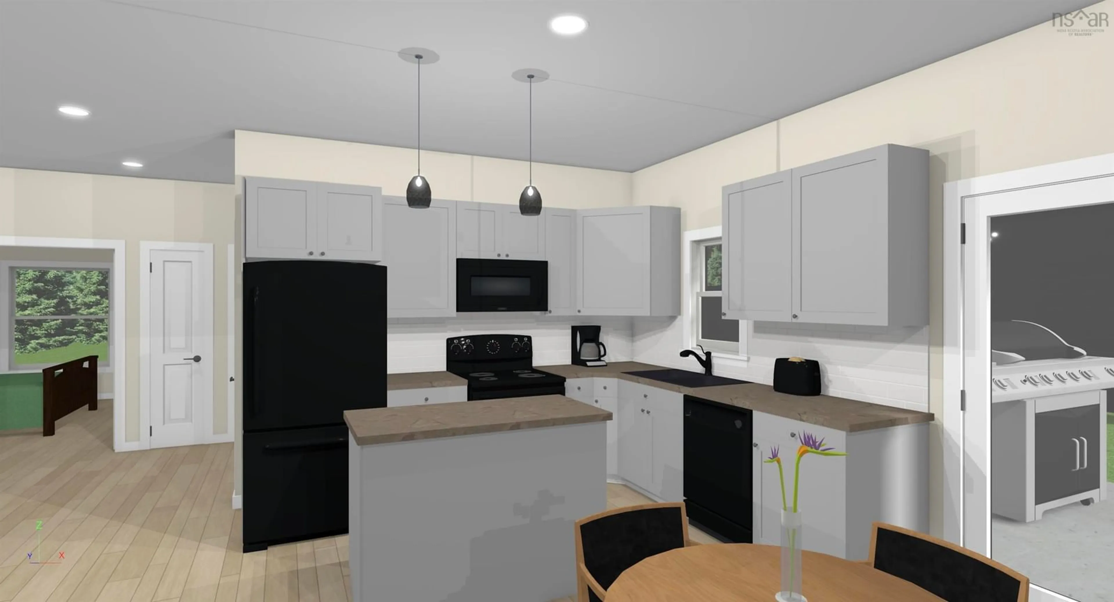 Open concept kitchen, unknown for 1920 Irwin Lake Rd, Hilden Nova Scotia B0M 1C0