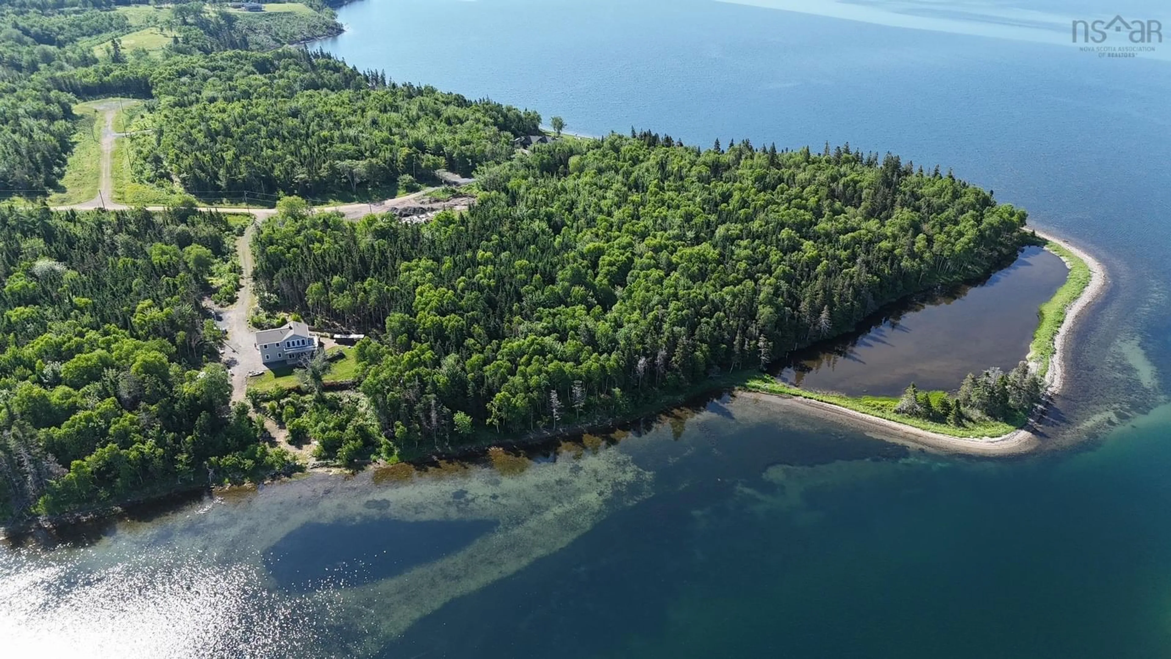 A pic from outside/outdoor area/front of a property/back of a property/a pic from drone, water/lake/river/ocean view for 284 Rodney Dr, Militia Point Nova Scotia B0E 2Y0