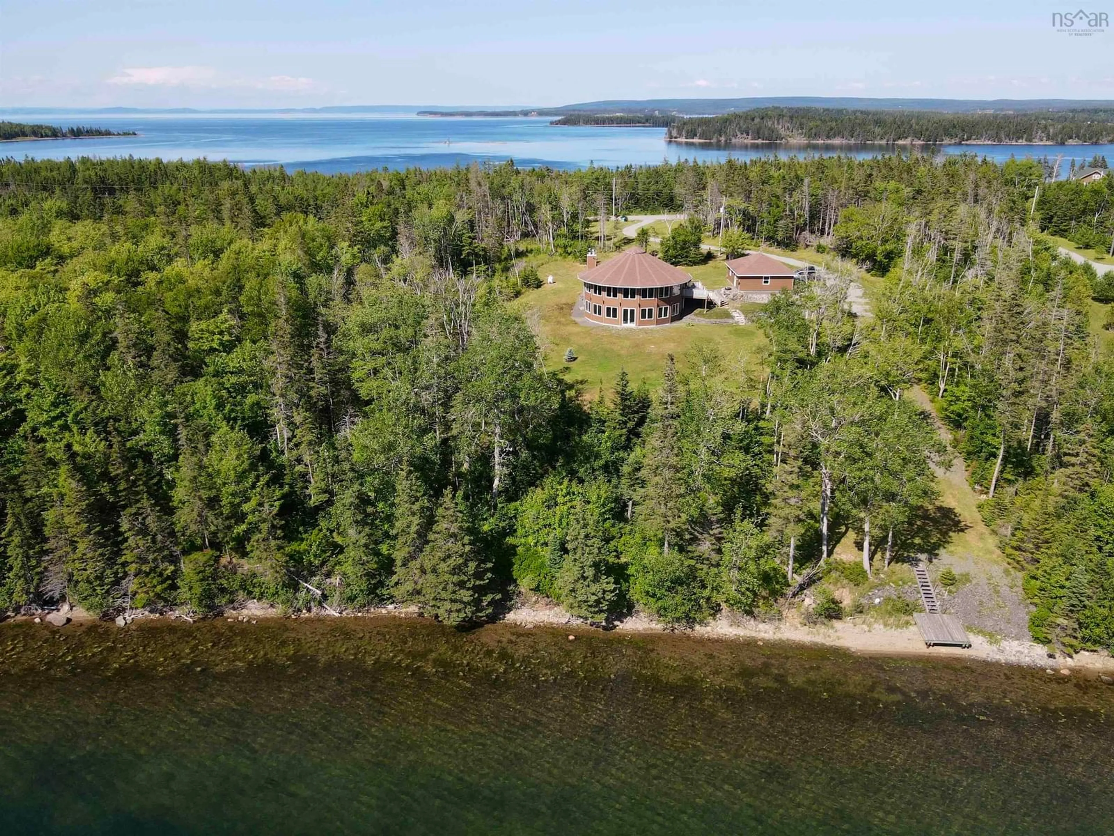 A pic from outside/outdoor area/front of a property/back of a property/a pic from drone, water/lake/river/ocean view for 458 Maple Dr, Cape George Nova Scotia B0E 3B0