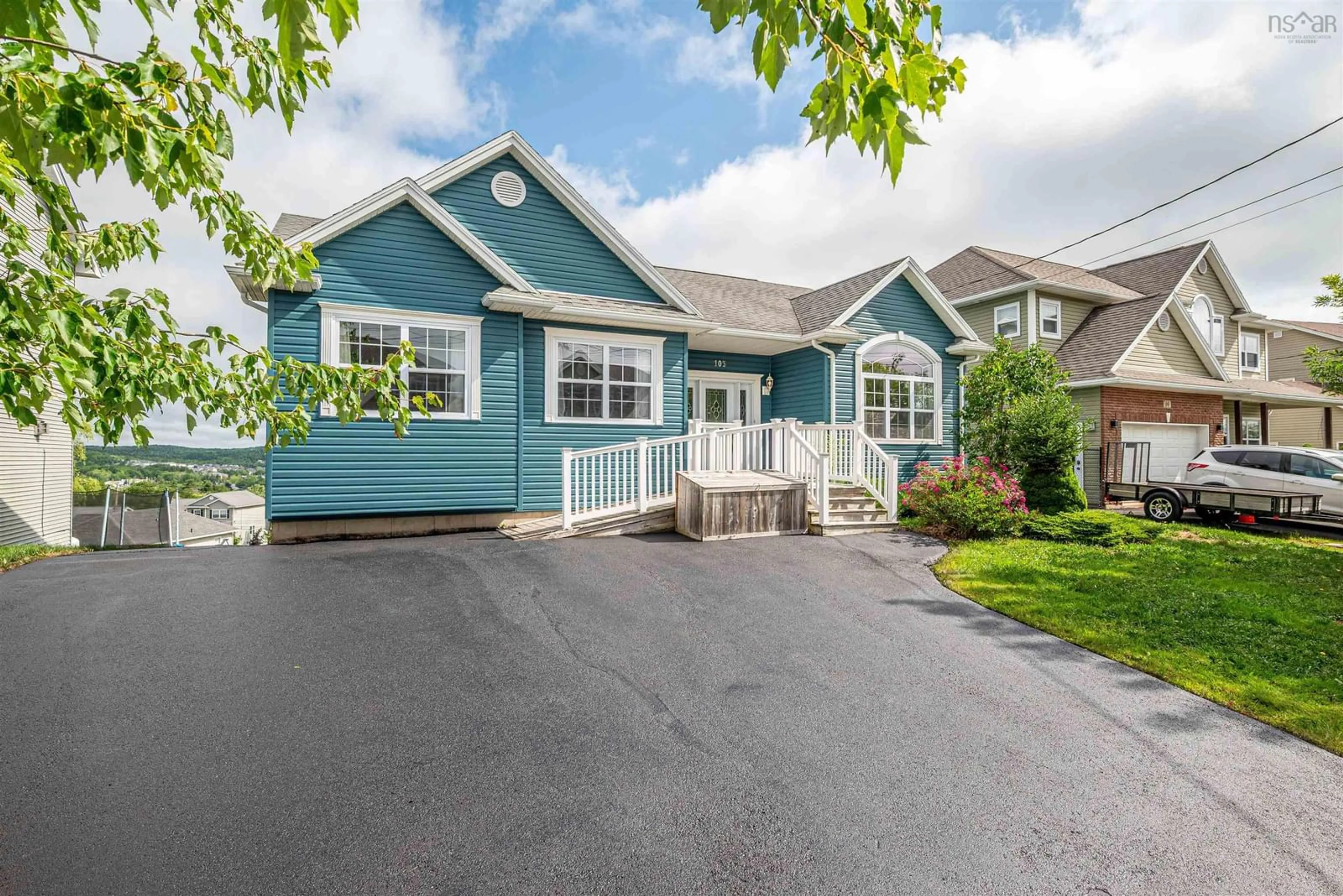 Home with vinyl exterior material, street for 103 Claudia Cres, Middle Sackville Nova Scotia B4E 0C5