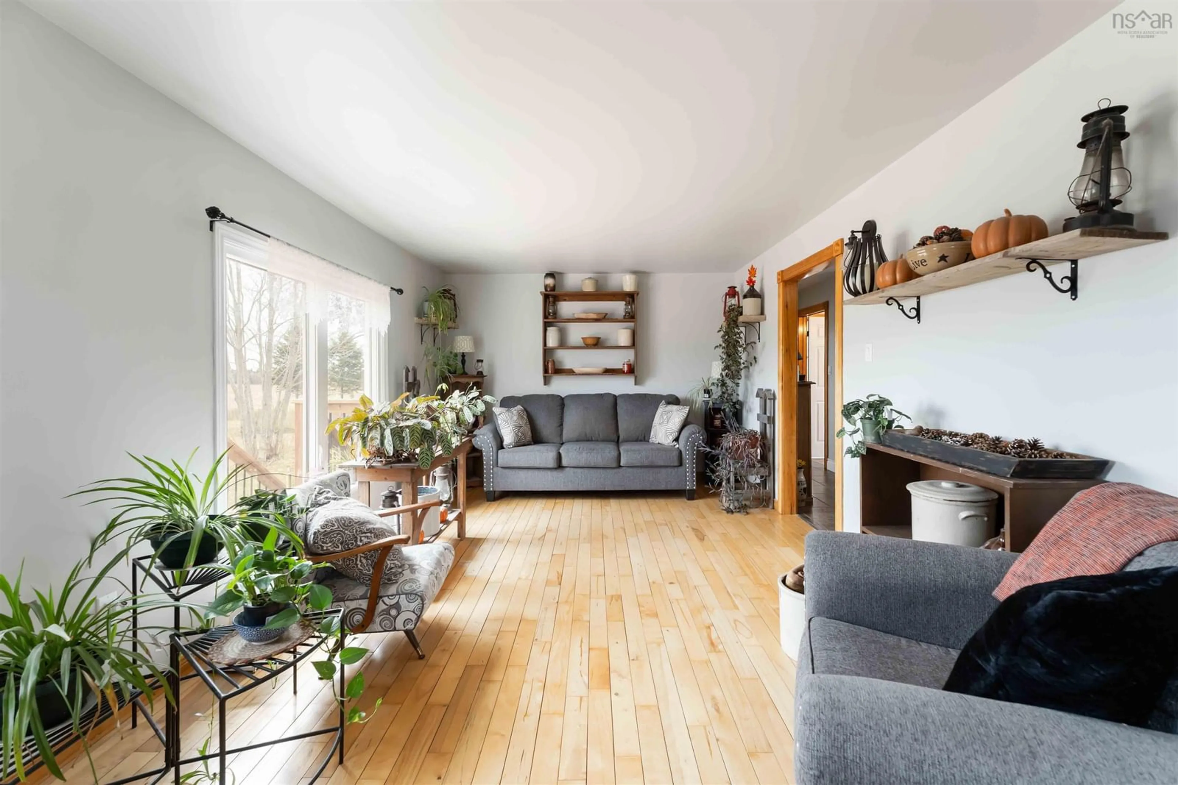 Living room with furniture, wood/laminate floor for 311 Morden Rd, Selfridge Corner Nova Scotia B0P 1R0