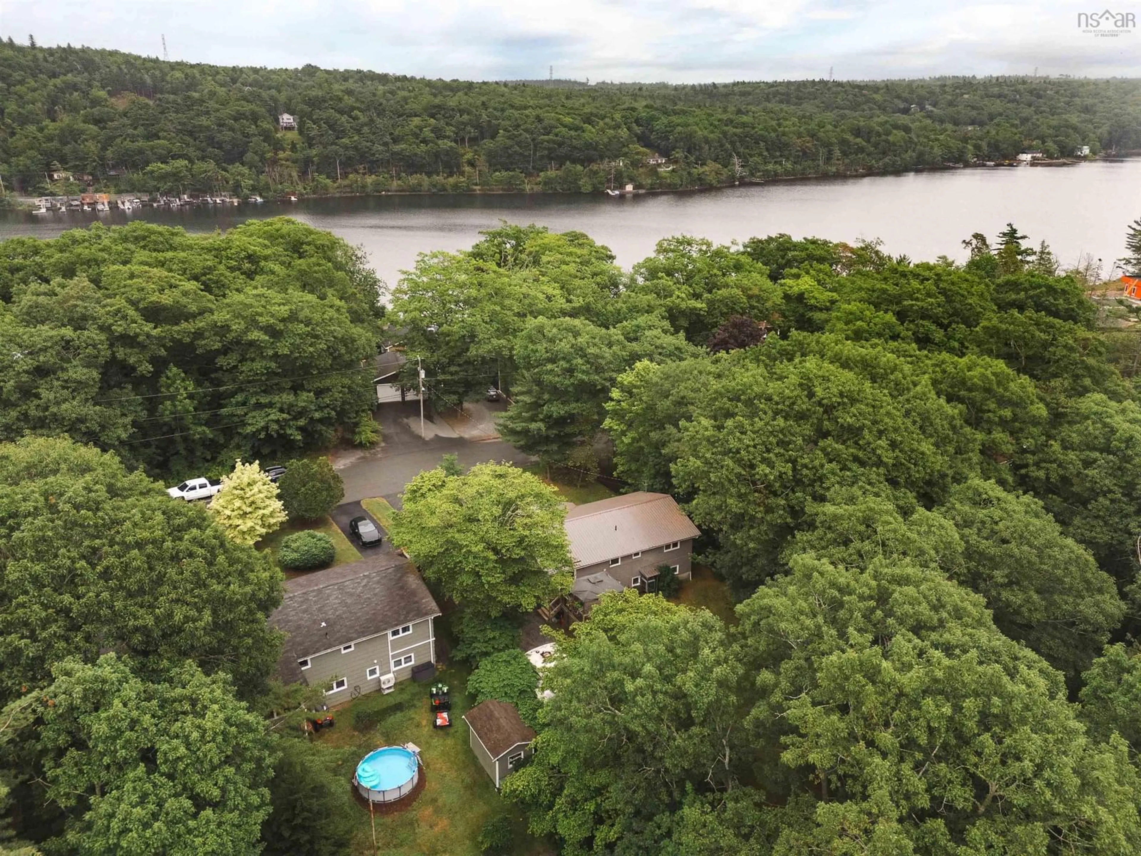 A pic from outside/outdoor area/front of a property/back of a property/a pic from drone, water/lake/river/ocean view for 79 Ridge Ave, Waverley Nova Scotia B2R 1G5