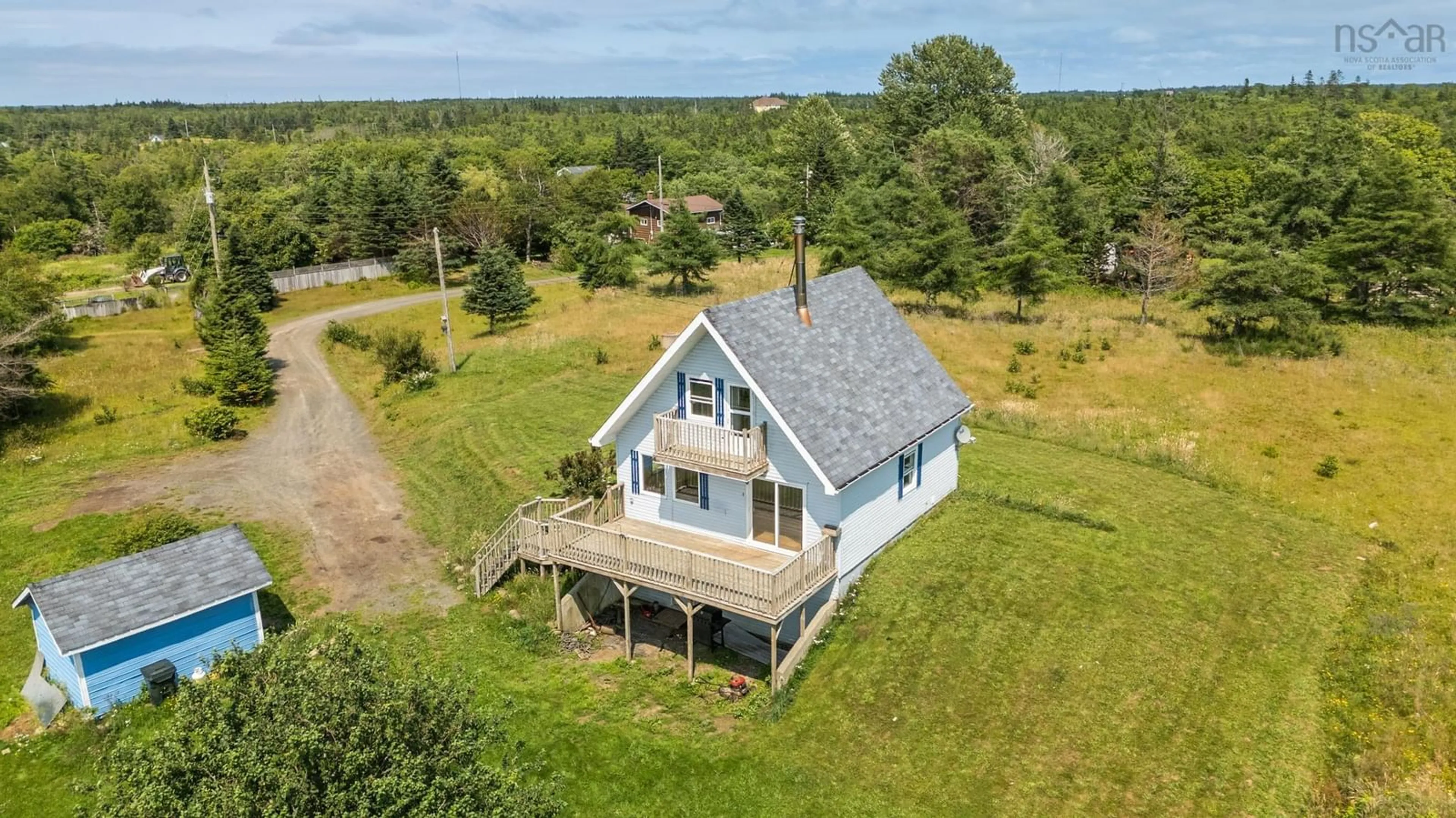 A pic from outside/outdoor area/front of a property/back of a property/a pic from drone, water/lake/river/ocean view for 365 Edson Foote Rd, Yarmouth County Nova Scotia B5A 5K6