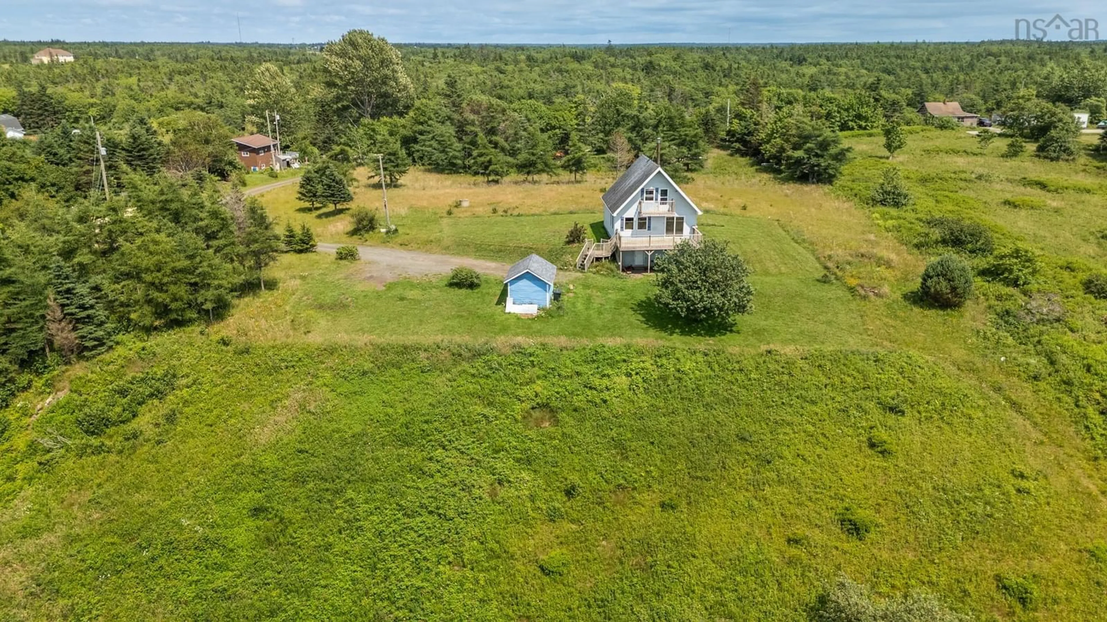 A pic from outside/outdoor area/front of a property/back of a property/a pic from drone, water/lake/river/ocean view for 365 Edson Foote Rd, Yarmouth County Nova Scotia B5A 5K6