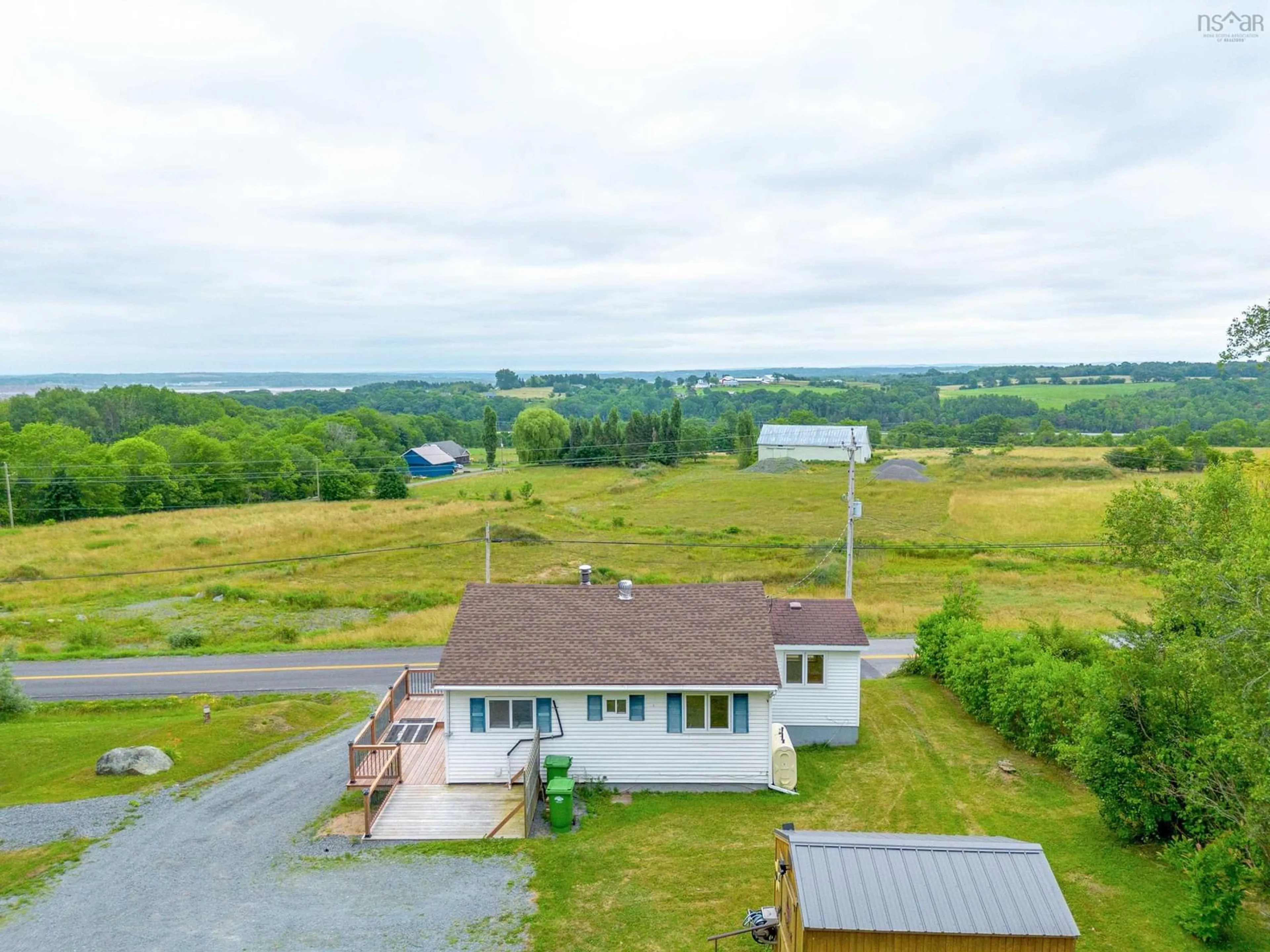 A pic from outside/outdoor area/front of a property/back of a property/a pic from drone, water/lake/river/ocean view for 11 Bog Rd, Hantsport Nova Scotia B0P 1P0