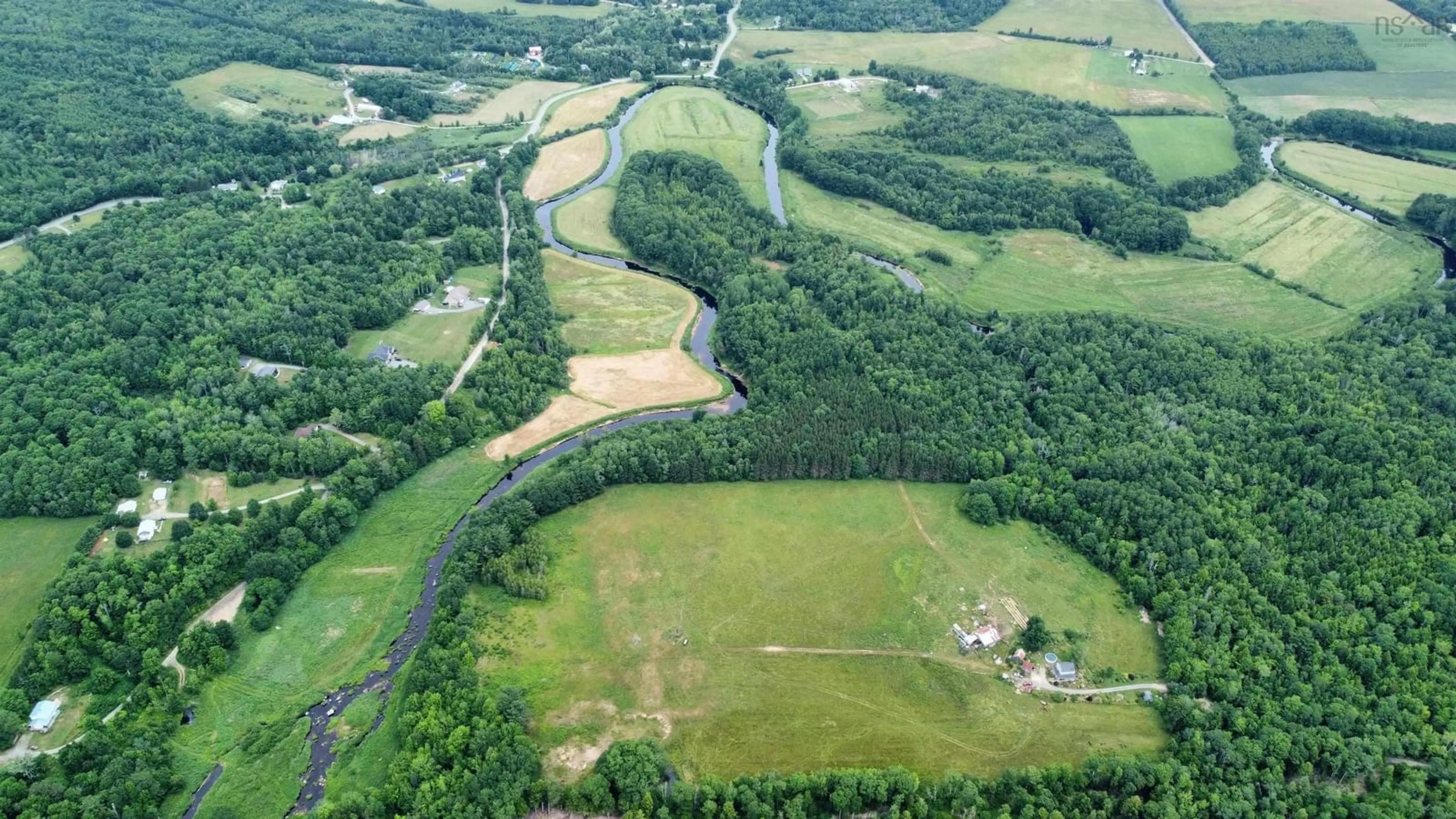 A pic from outside/outdoor area/front of a property/back of a property/a pic from drone, water/lake/river/ocean view for 227 Landry Lane, Upper Falmouth Nova Scotia B0P 1P0