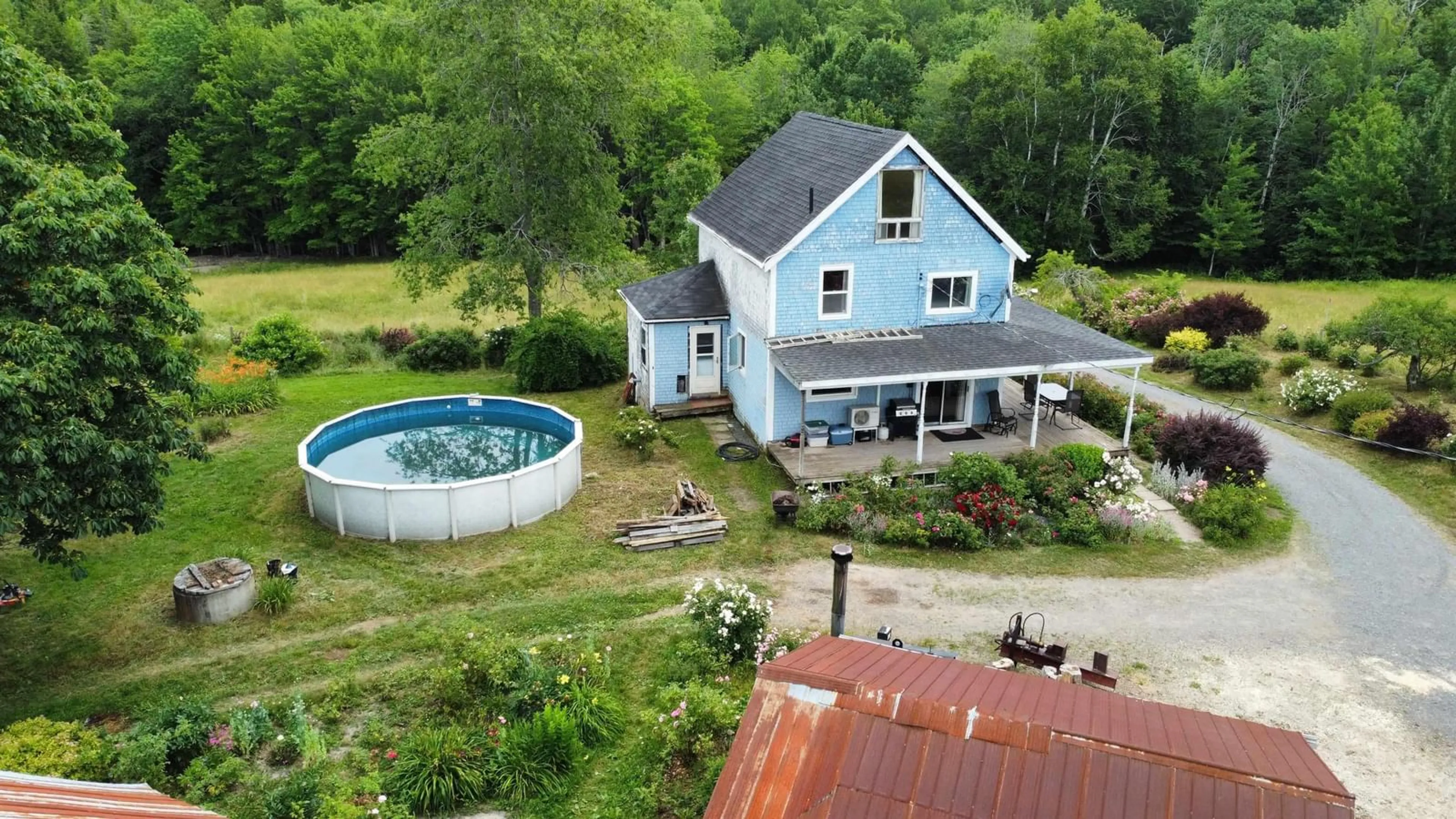 A pic from outside/outdoor area/front of a property/back of a property/a pic from drone, water/lake/river/ocean view for 227 Landry Lane, Upper Falmouth Nova Scotia B0P 1P0
