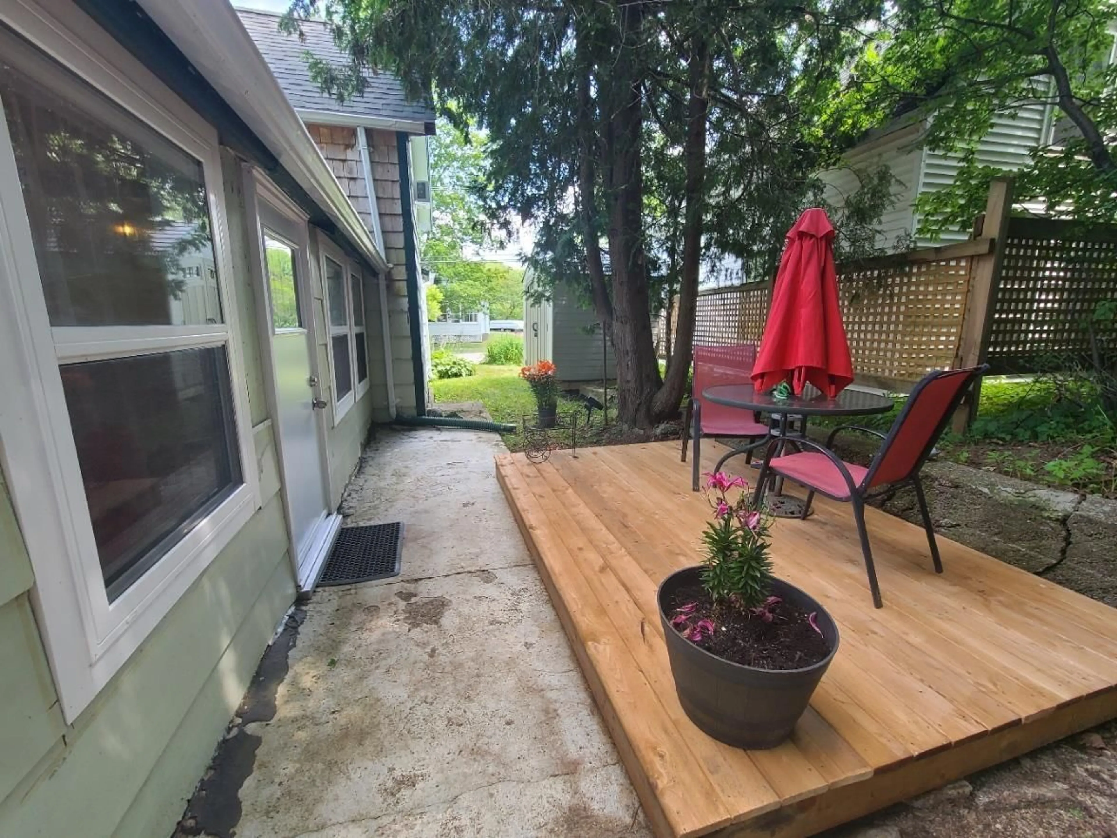Patio, street for 1366 River Road, Bear River Nova Scotia B0S 1B0
