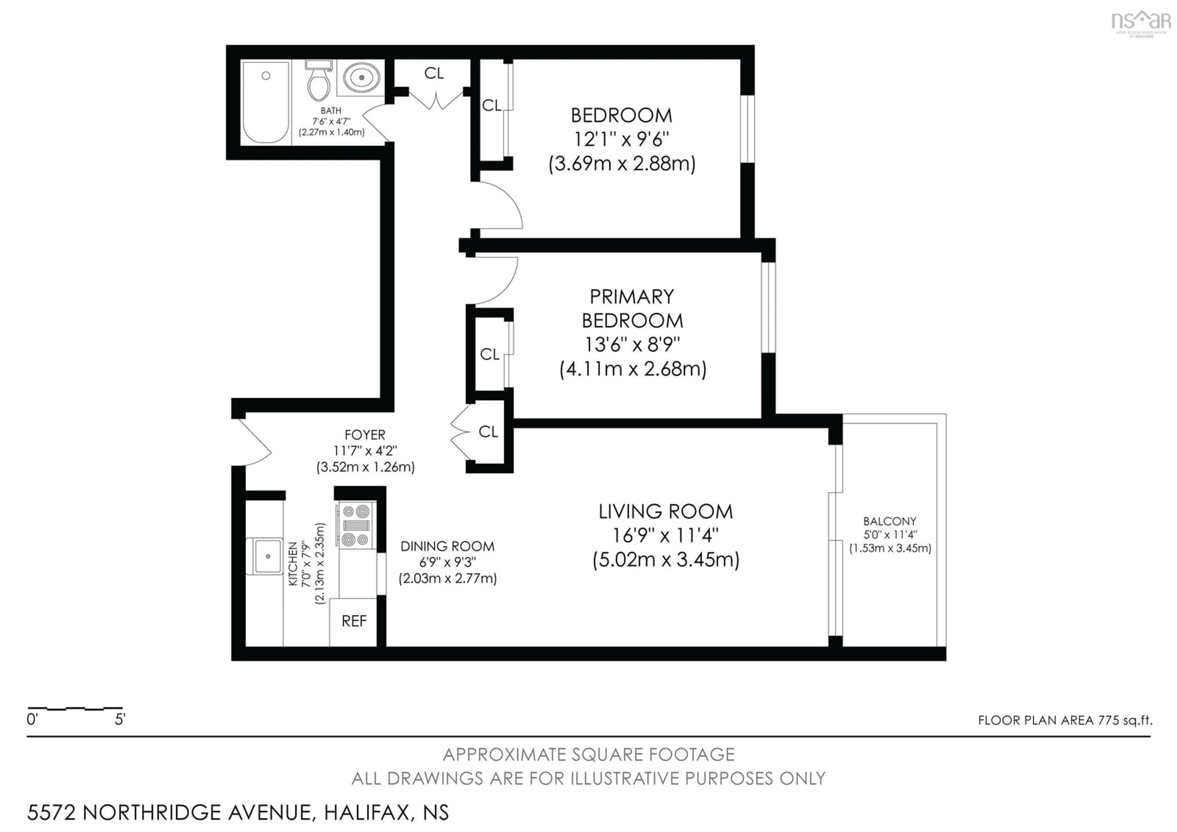 Floor plan for 5572 Northridge Rd #406, Halifax Nova Scotia B3K 5K2