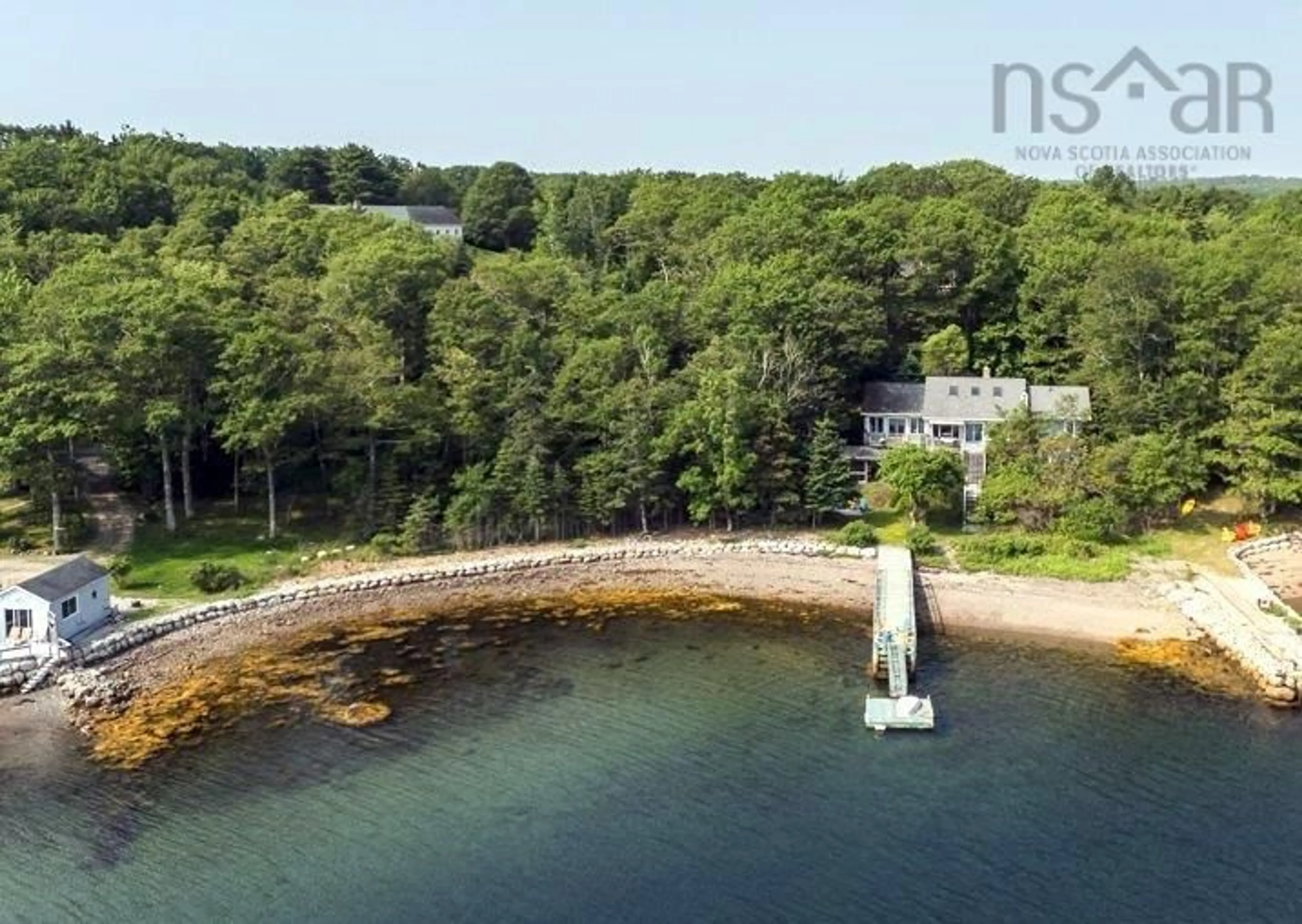 A pic from outside/outdoor area/front of a property/back of a property/a pic from drone, water/lake/river/ocean view for 405 Borgalds Point Rd, Chester Basin Nova Scotia B0J 1K0