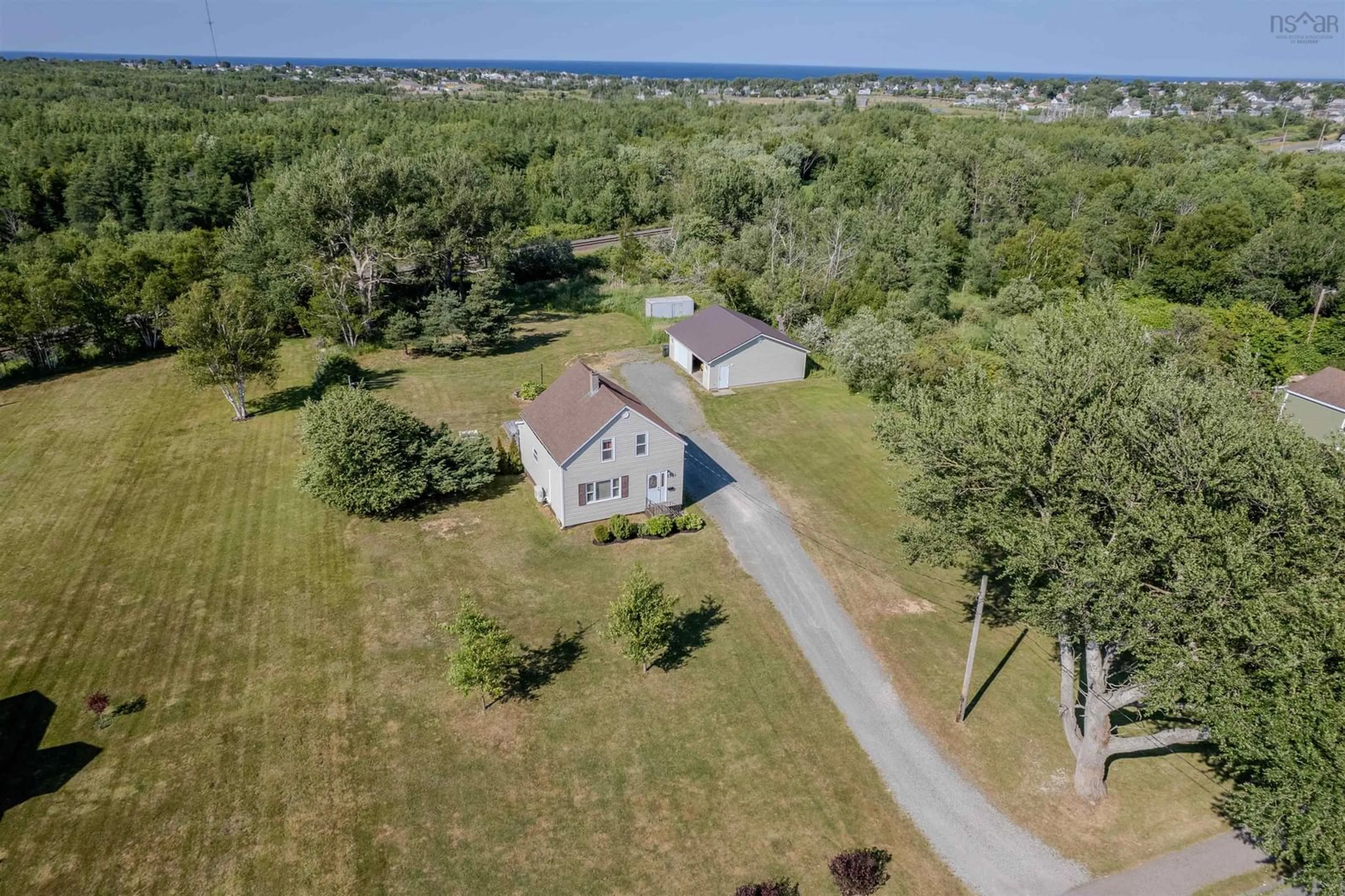 A pic from outside/outdoor area/front of a property/back of a property/a pic from drone, water/lake/river/ocean view for 3731 Emerald St, Scotchtown Nova Scotia B1H 1J1