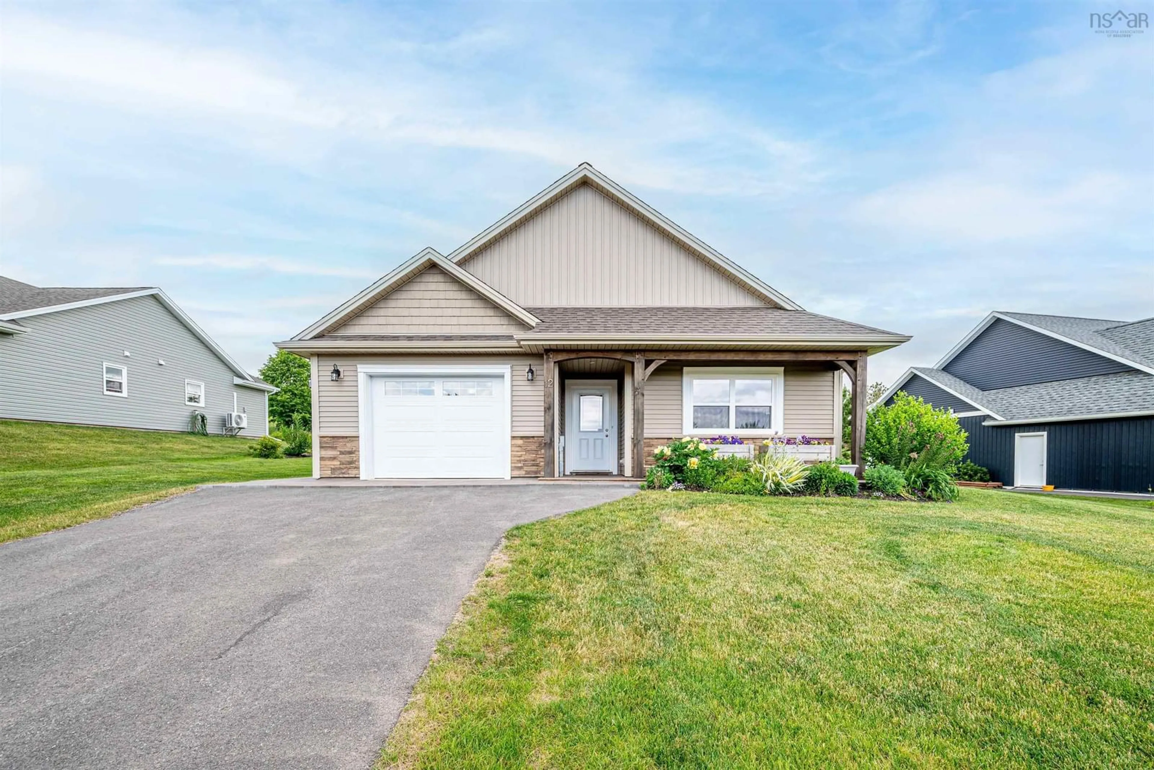 Home with vinyl exterior material, street for 12 Steeple View Dr, Port Williams Nova Scotia B0P 1T0