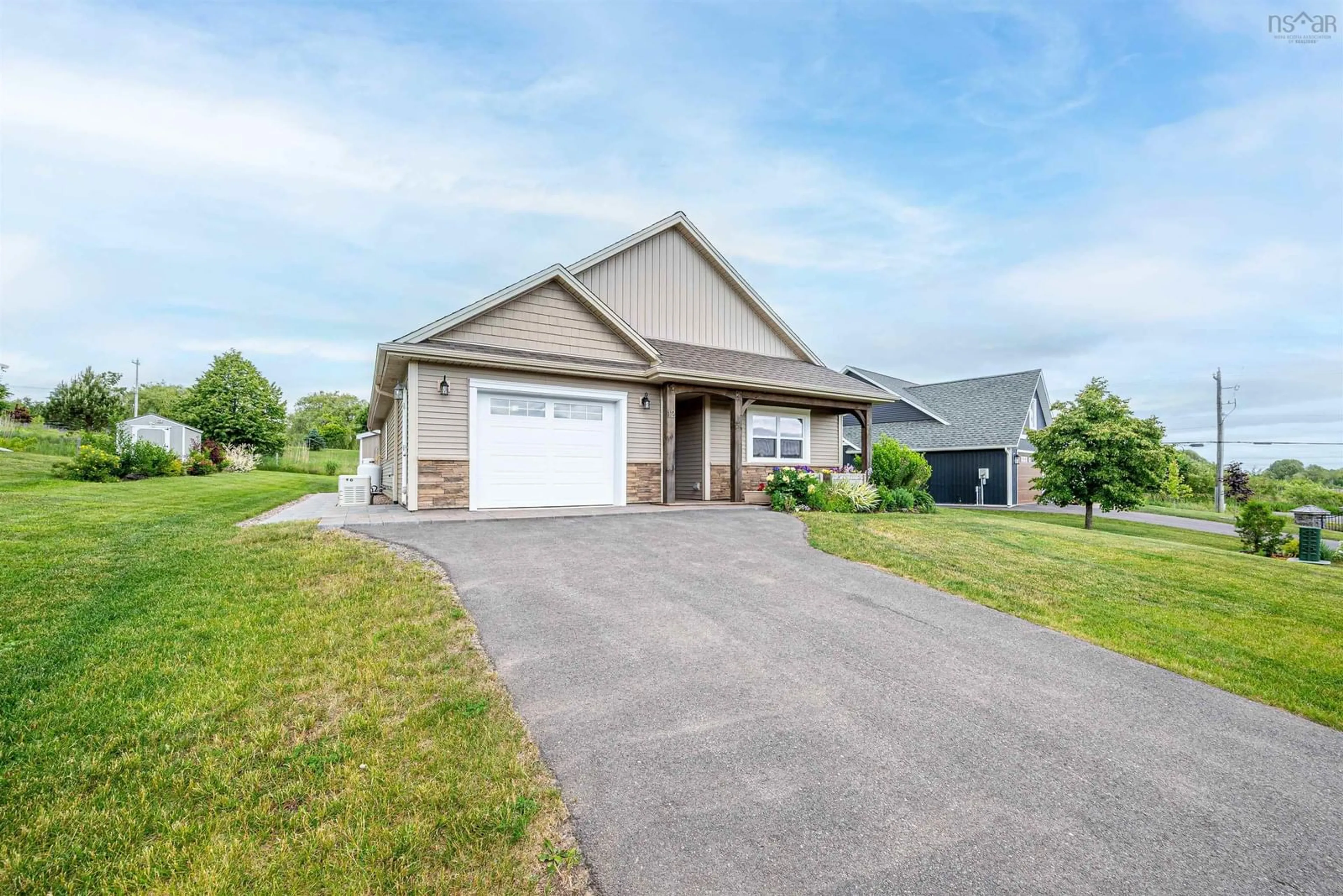 Home with vinyl exterior material, street for 12 Steeple View Dr, Port Williams Nova Scotia B0P 1T0
