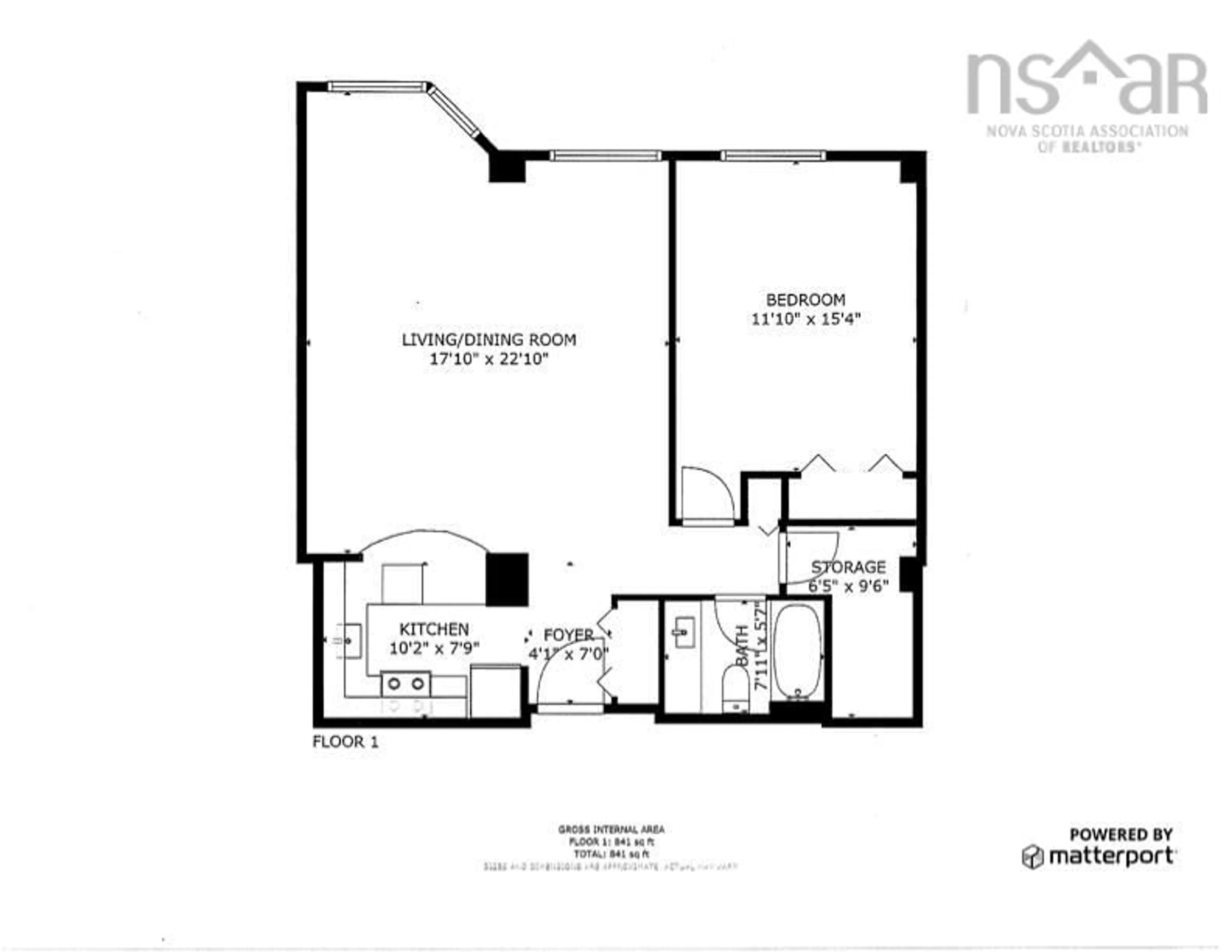 Floor plan for 1326 Lower Water St #513, Halifax Nova Scotia B3J 3R3