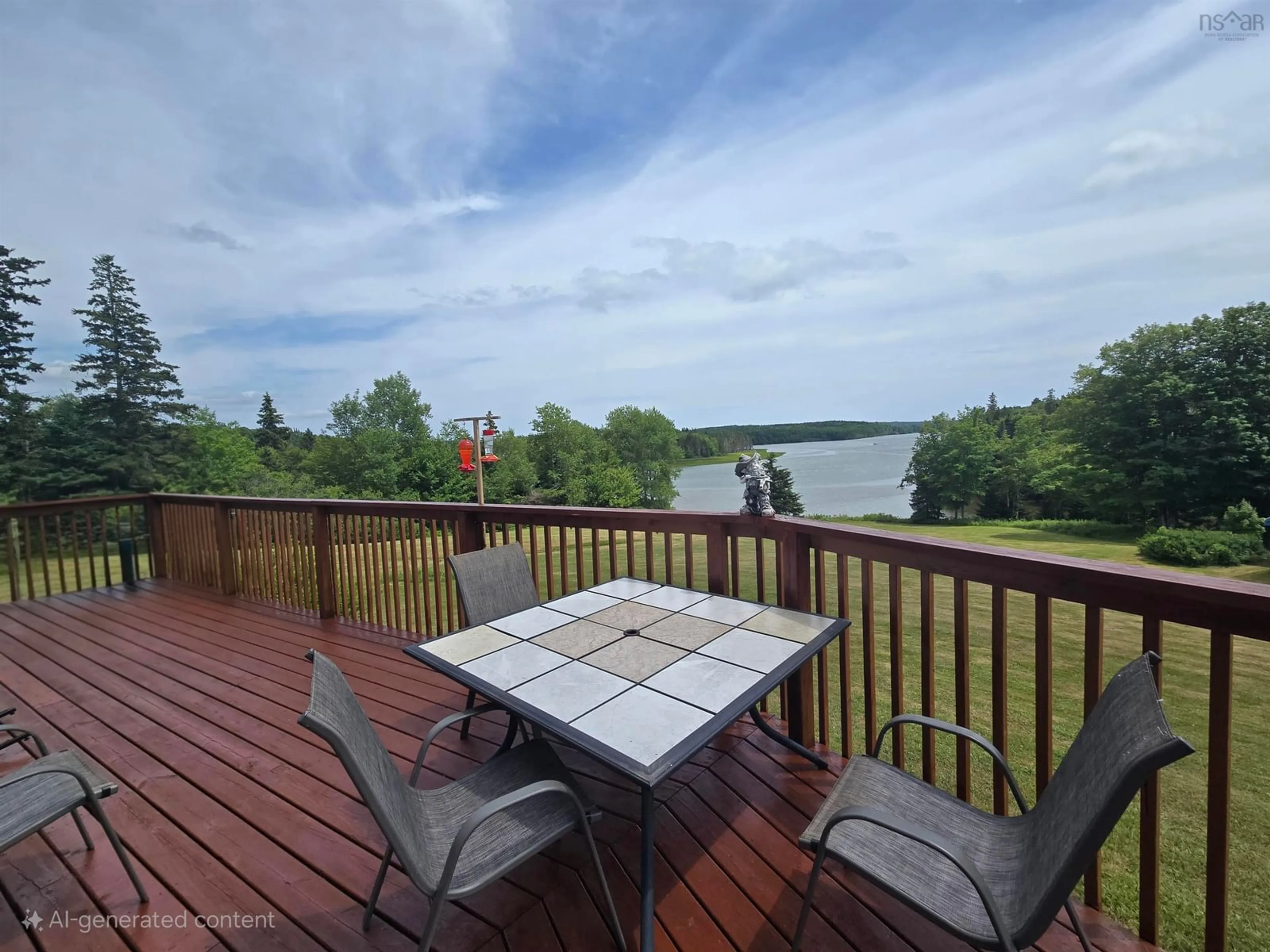 Patio, water/lake/river/ocean view for 543 Lower River Rd, Grantville Nova Scotia B0E 1J0