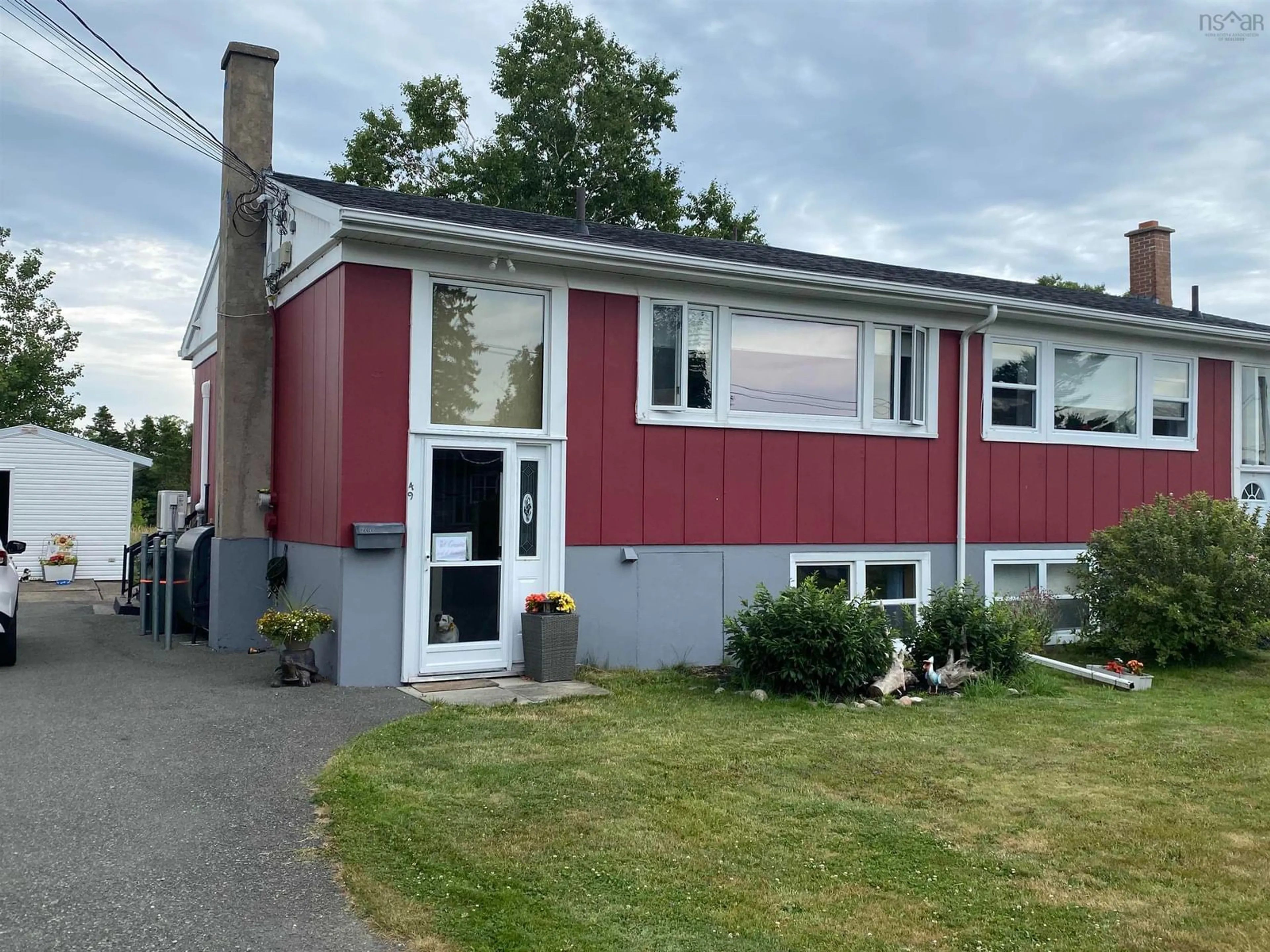 Home with vinyl exterior material, street for 49 Leeside Dr, Coxheath Nova Scotia B1R 1S5