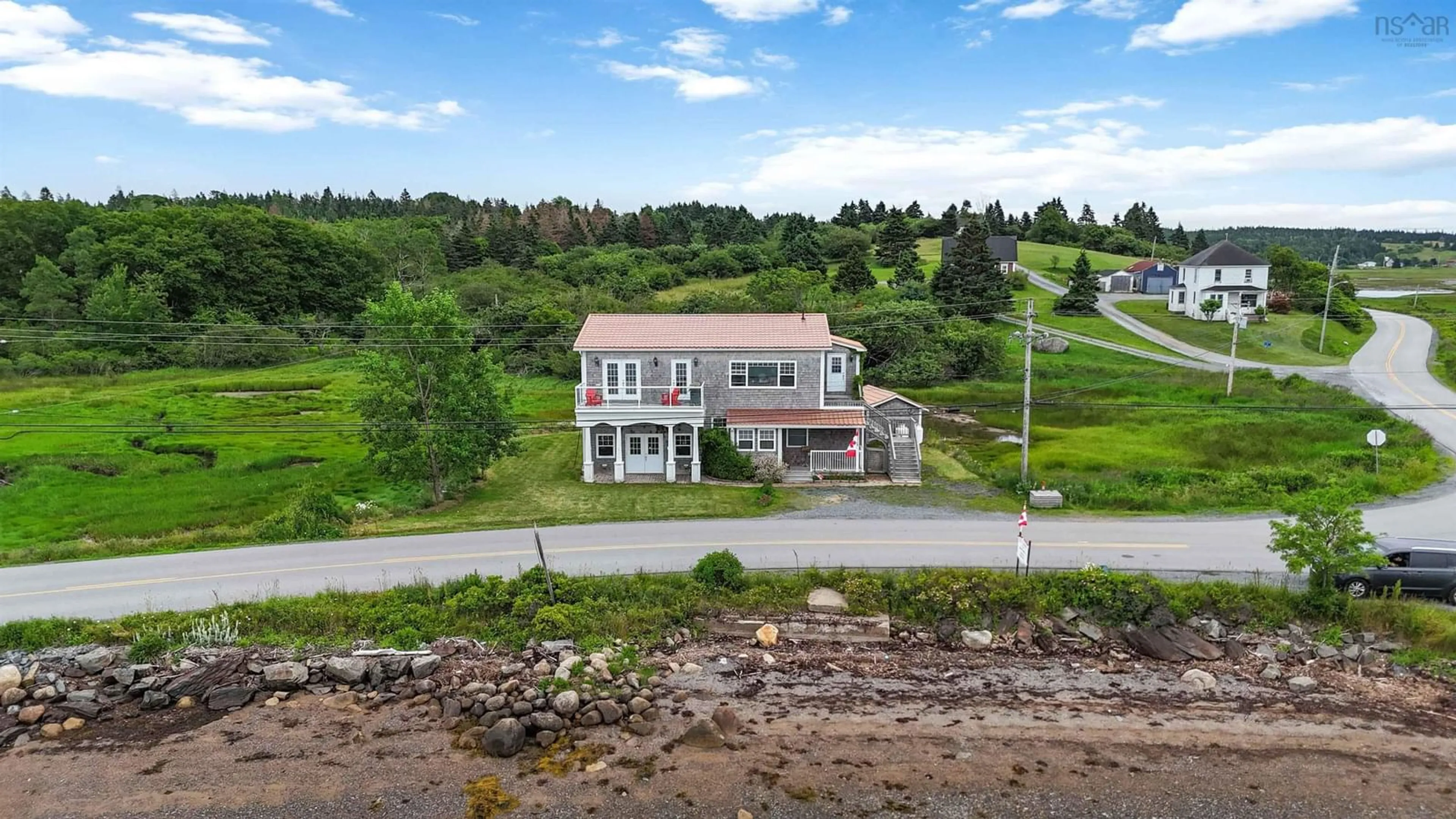 A pic from outside/outdoor area/front of a property/back of a property/a pic from drone, water/lake/river/ocean view for 285 Lower Lahave Rd, Lower LaHave Nova Scotia B0J 2W0