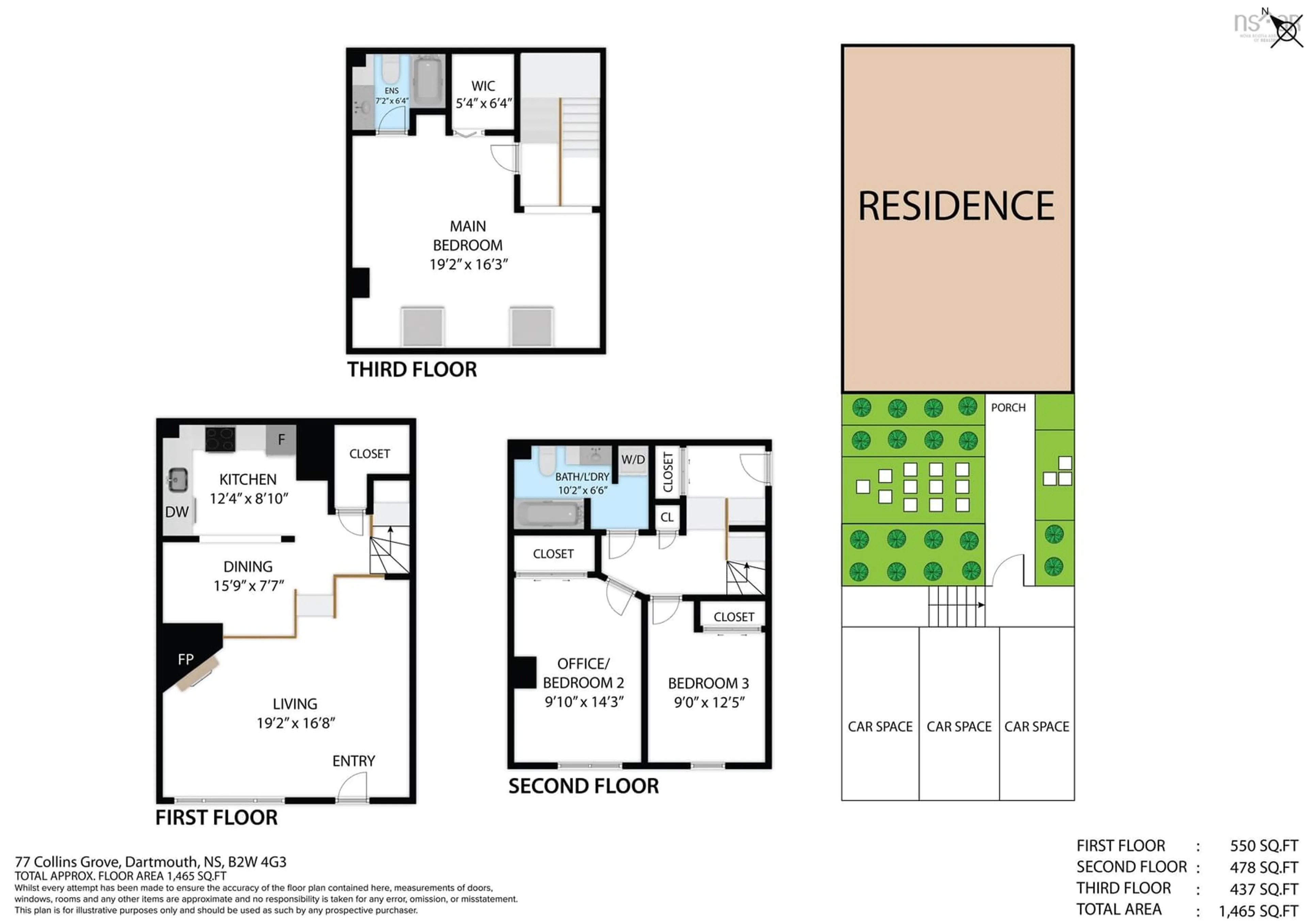 Floor plan for 77 Collins Grove #8, Dartmouth Nova Scotia B2W 4G3