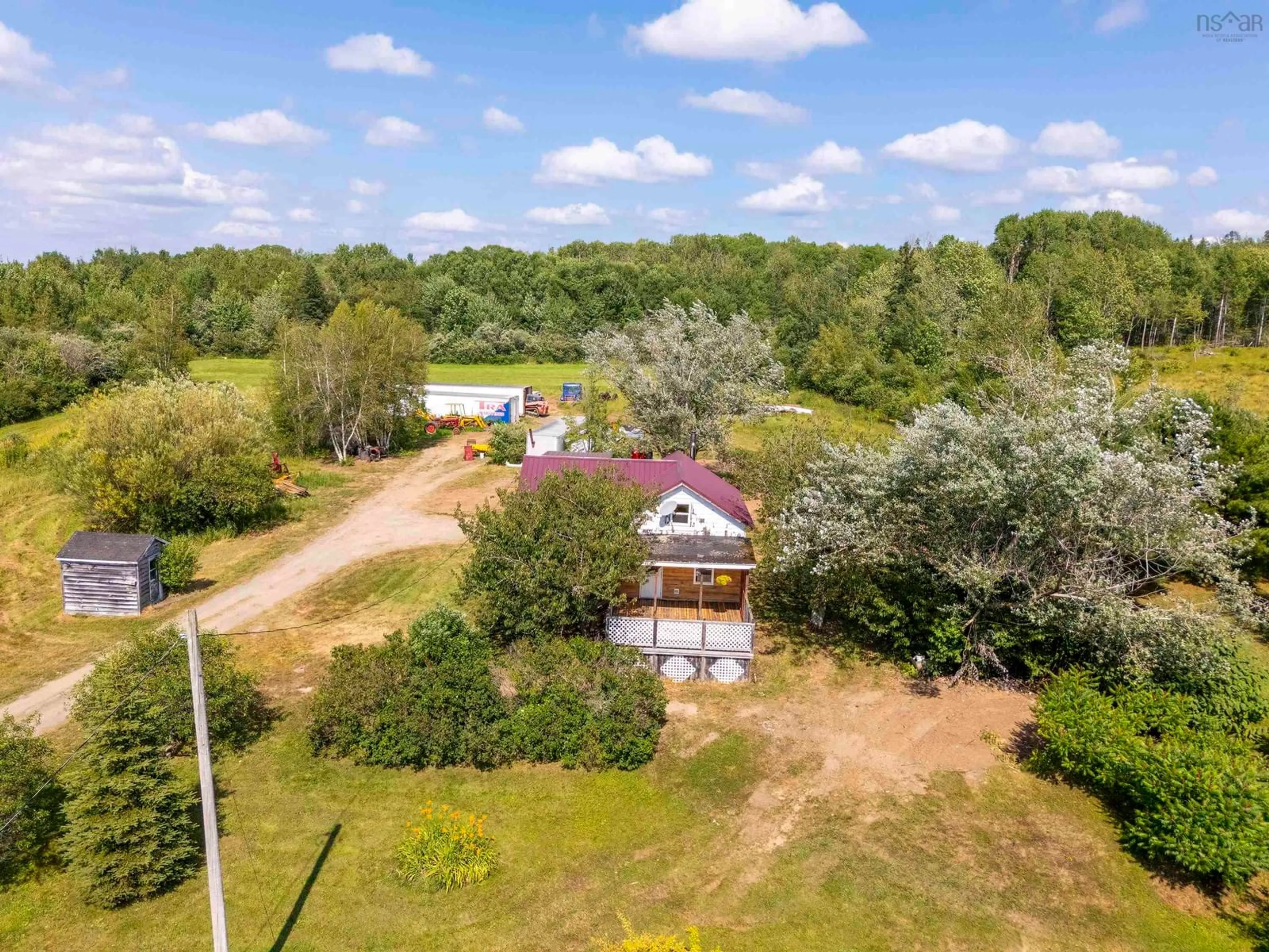 A pic from outside/outdoor area/front of a property/back of a property/a pic from drone, forest/trees view for 1718 Bloomington Rd, Bloomington Nova Scotia B0S 1P0