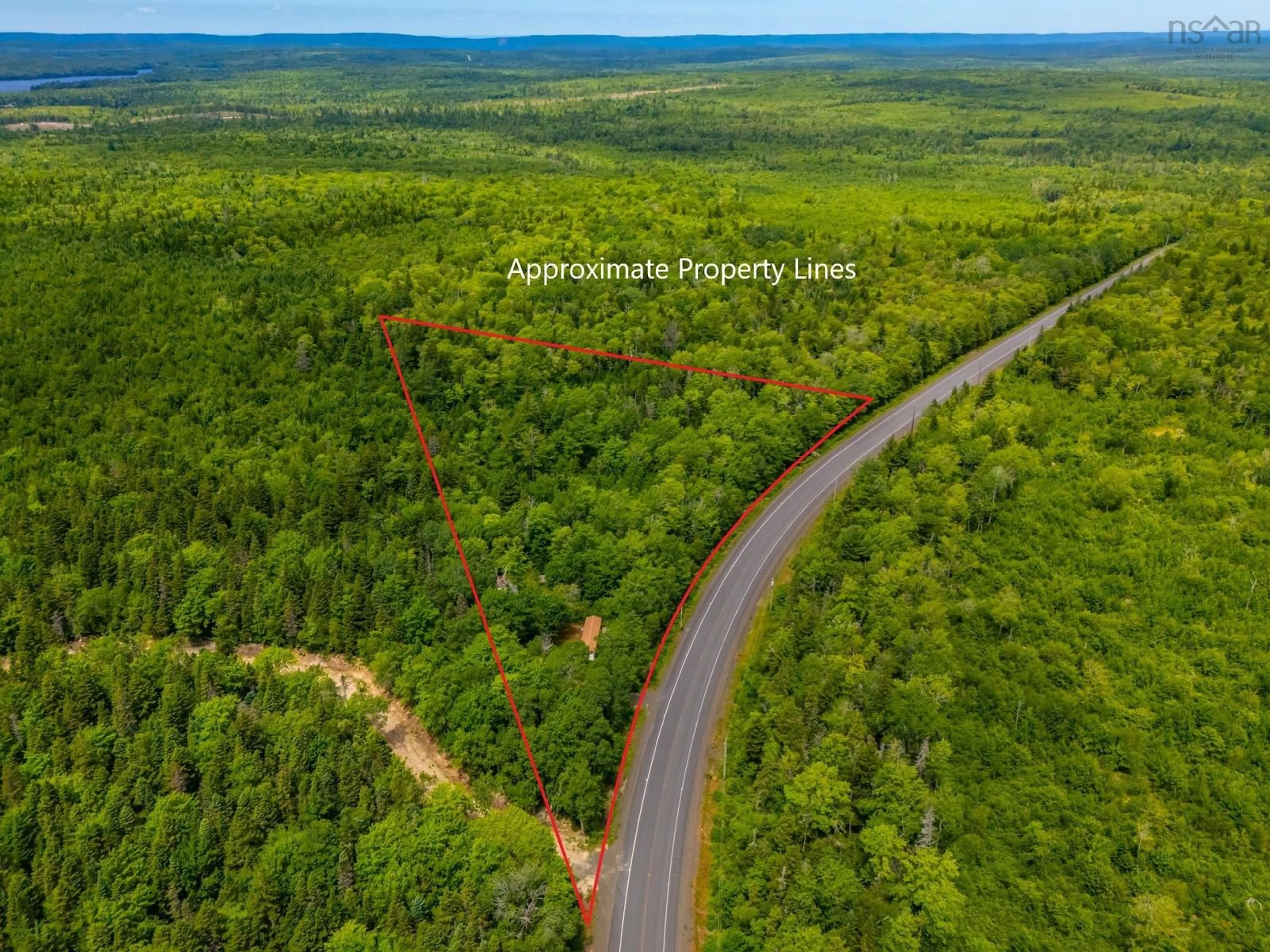 A pic from outside/outdoor area/front of a property/back of a property/a pic from drone, forest/trees view for 6471 Highway 8, Graywood Nova Scotia B0S 1A0