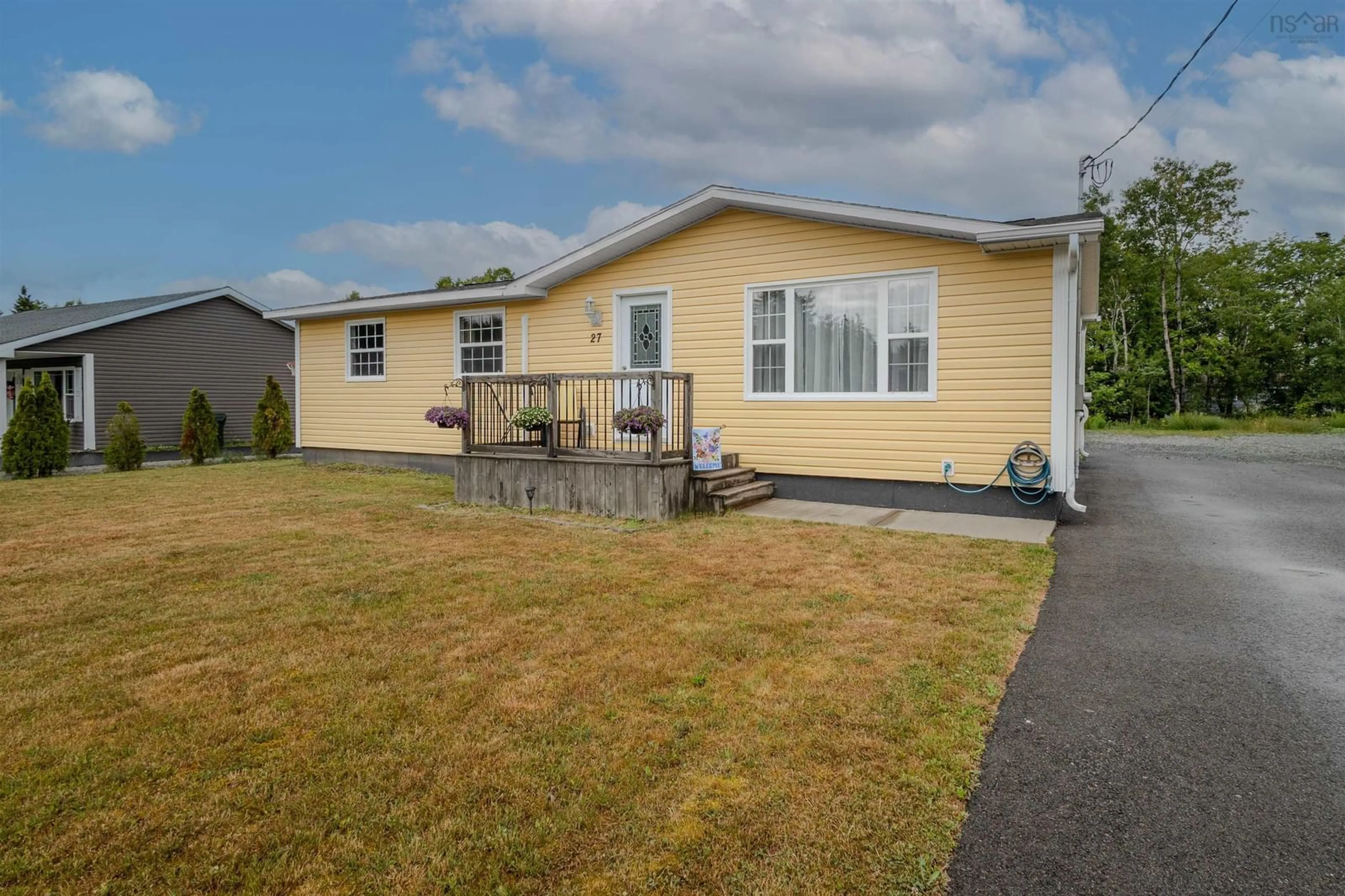 A pic from outside/outdoor area/front of a property/back of a property/a pic from drone, street for 27 Erinmore Dr, Sydney Nova Scotia B1M 1A7
