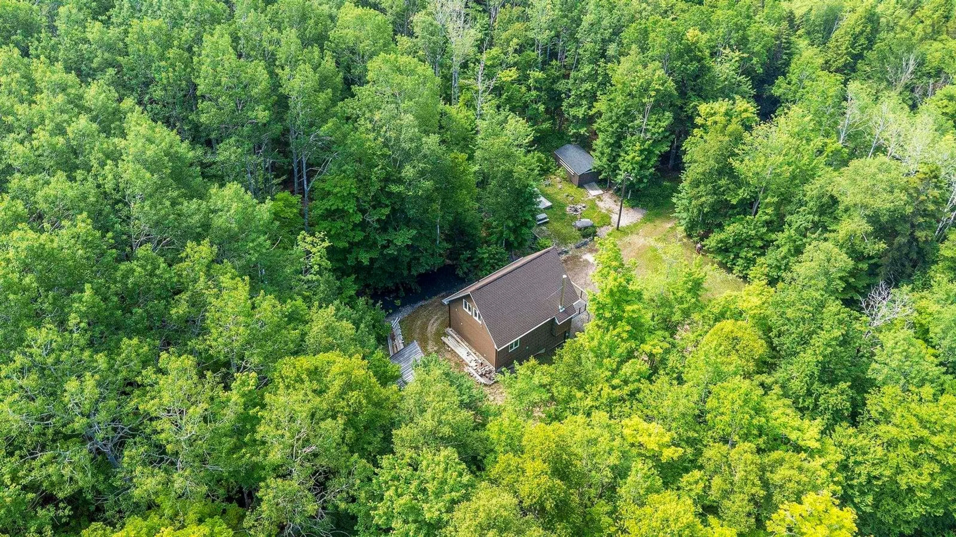 A pic from outside/outdoor area/front of a property/back of a property/a pic from drone, forest/trees view for 182 Falkenham Rd, East Dalhousie Nova Scotia B0R 1H0