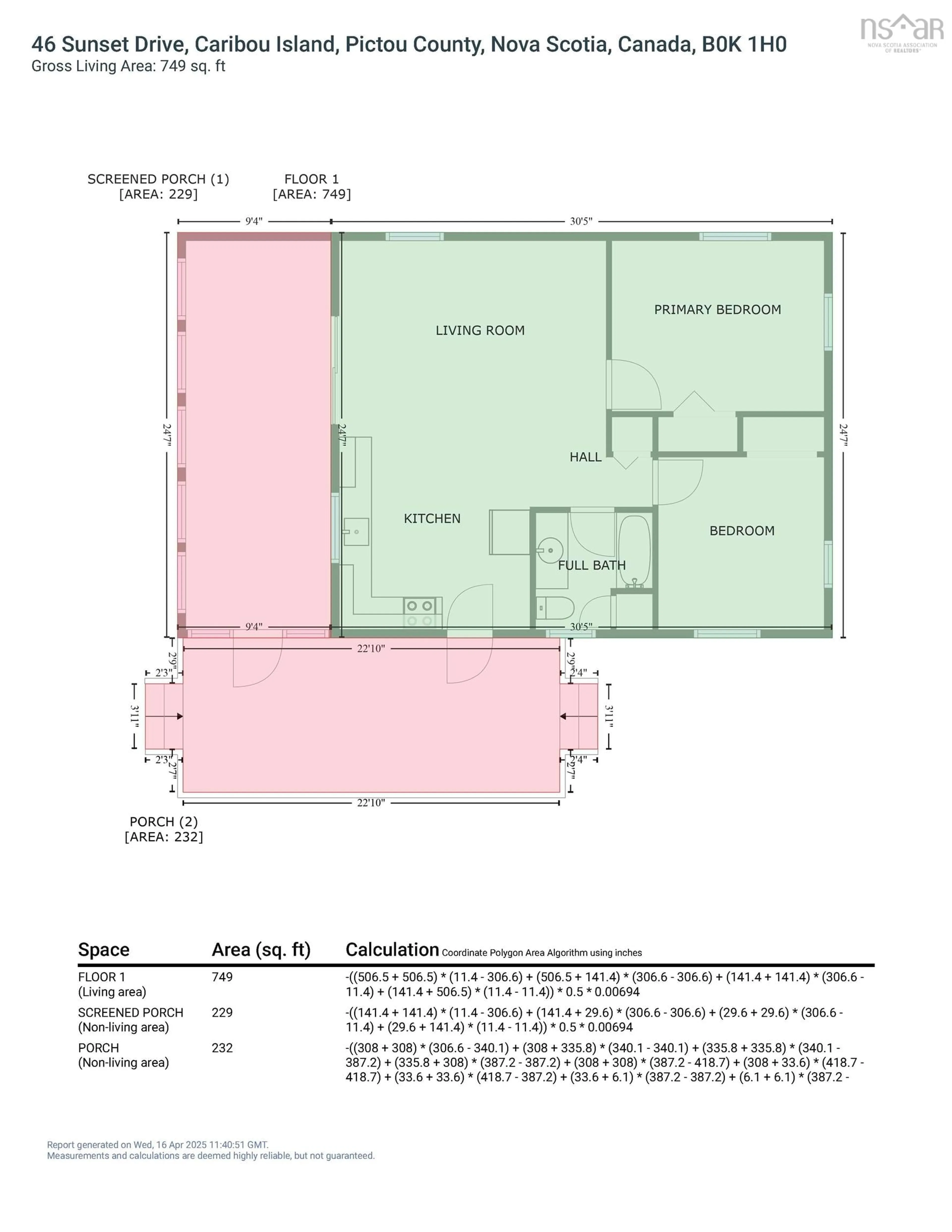 Floor plan for 46 Sunset Dr, Caribou Island Nova Scotia B0K 1H0