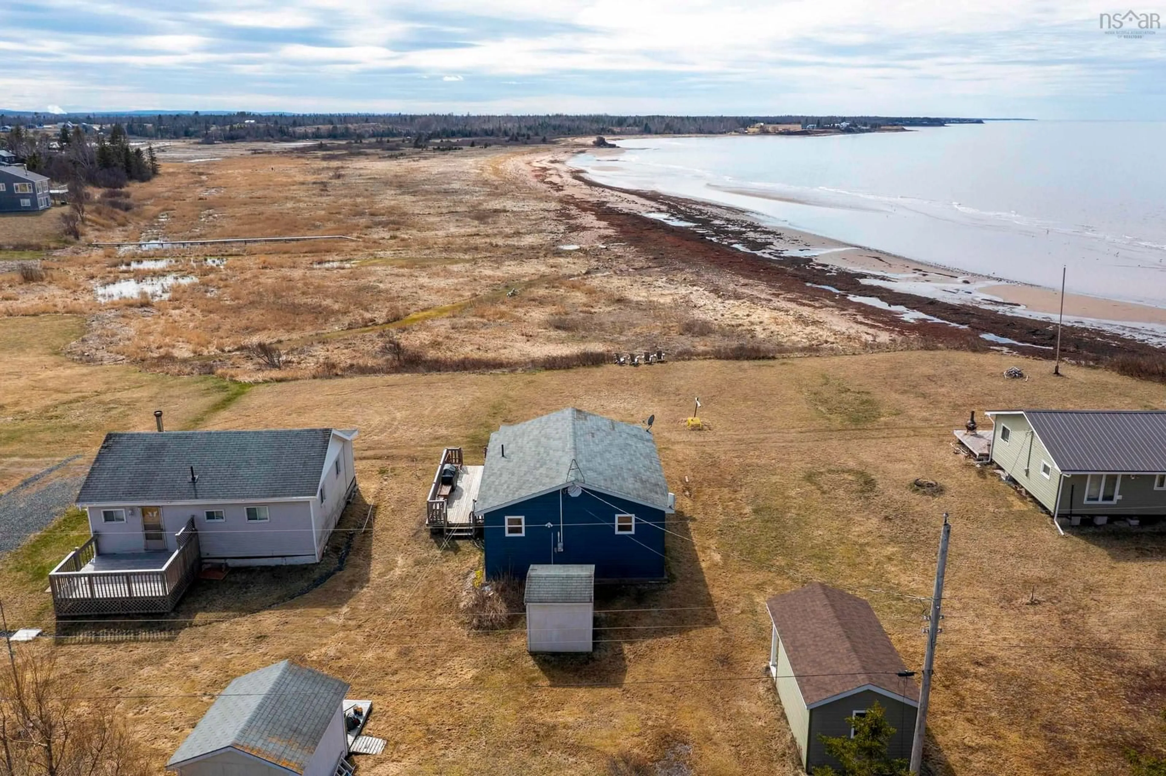 A pic from outside/outdoor area/front of a property/back of a property/a pic from drone, water/lake/river/ocean view for 46 Sunset Dr, Caribou Island Nova Scotia B0K 1H0