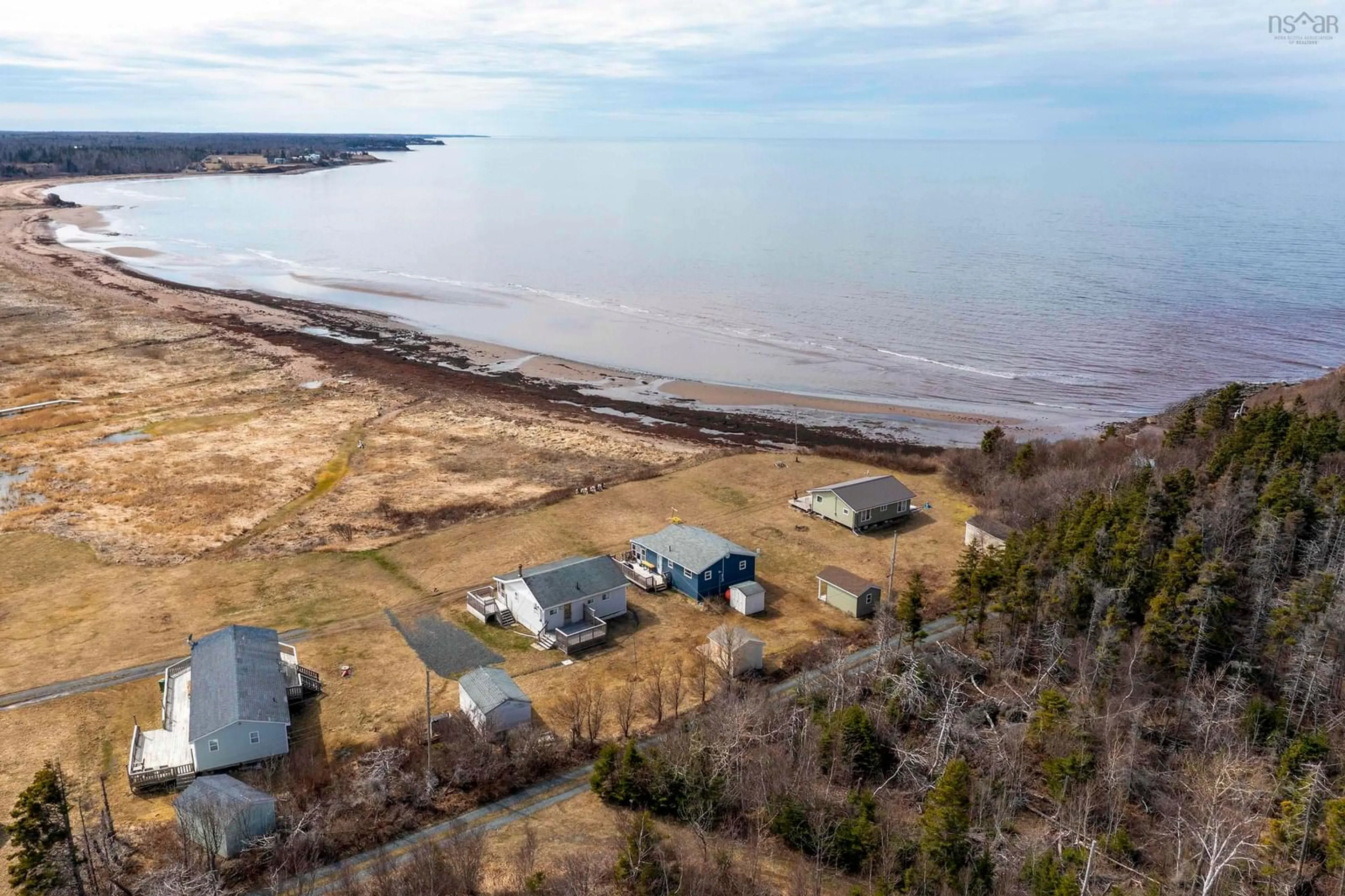 A pic from outside/outdoor area/front of a property/back of a property/a pic from drone, water/lake/river/ocean view for 46 Sunset Dr, Caribou Island Nova Scotia B0K 1H0