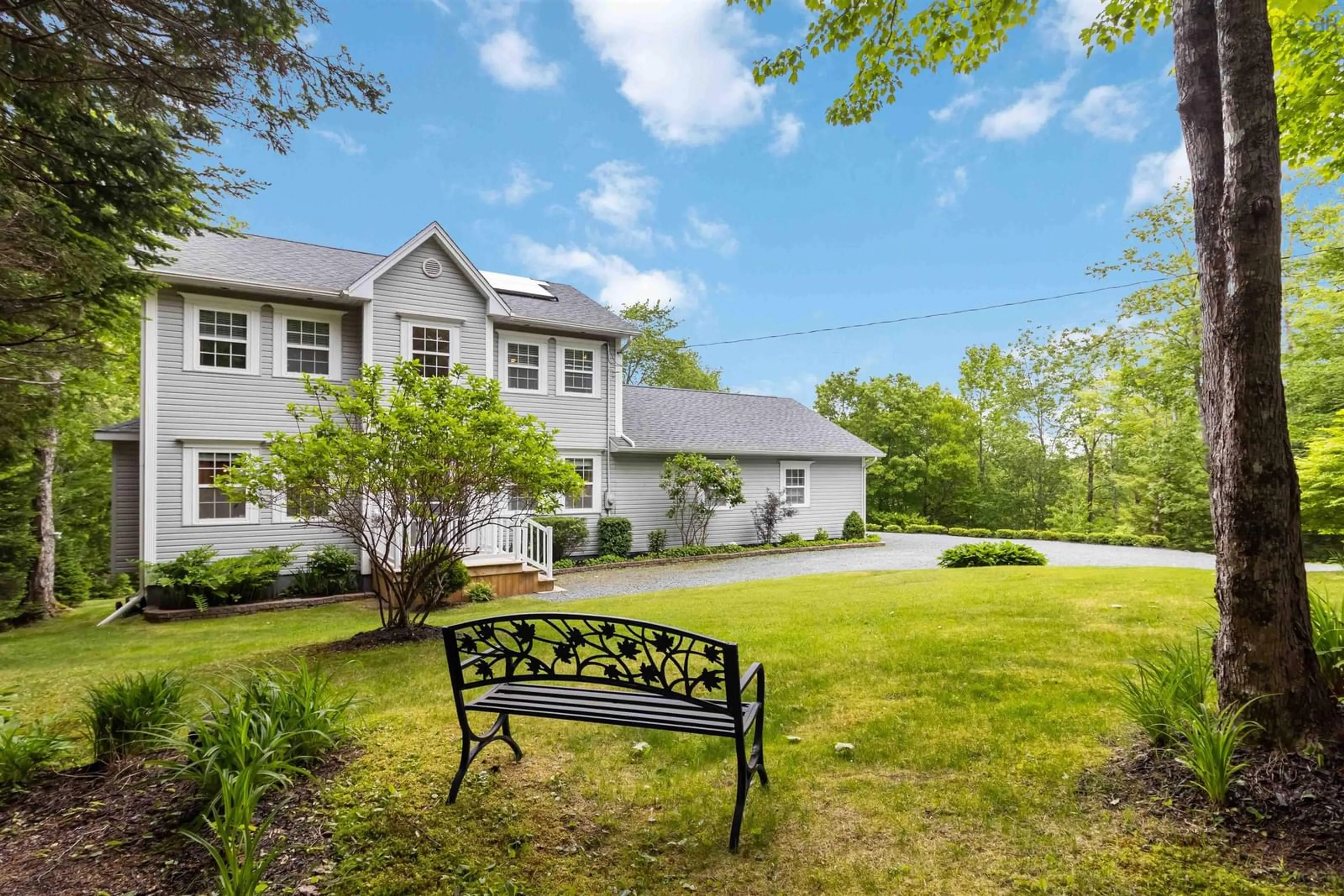 A pic from outside/outdoor area/front of a property/back of a property/a pic from drone, water/lake/river/ocean view for 30 Pepperbush Crt, Middle Sackville Nova Scotia B4E 3J9