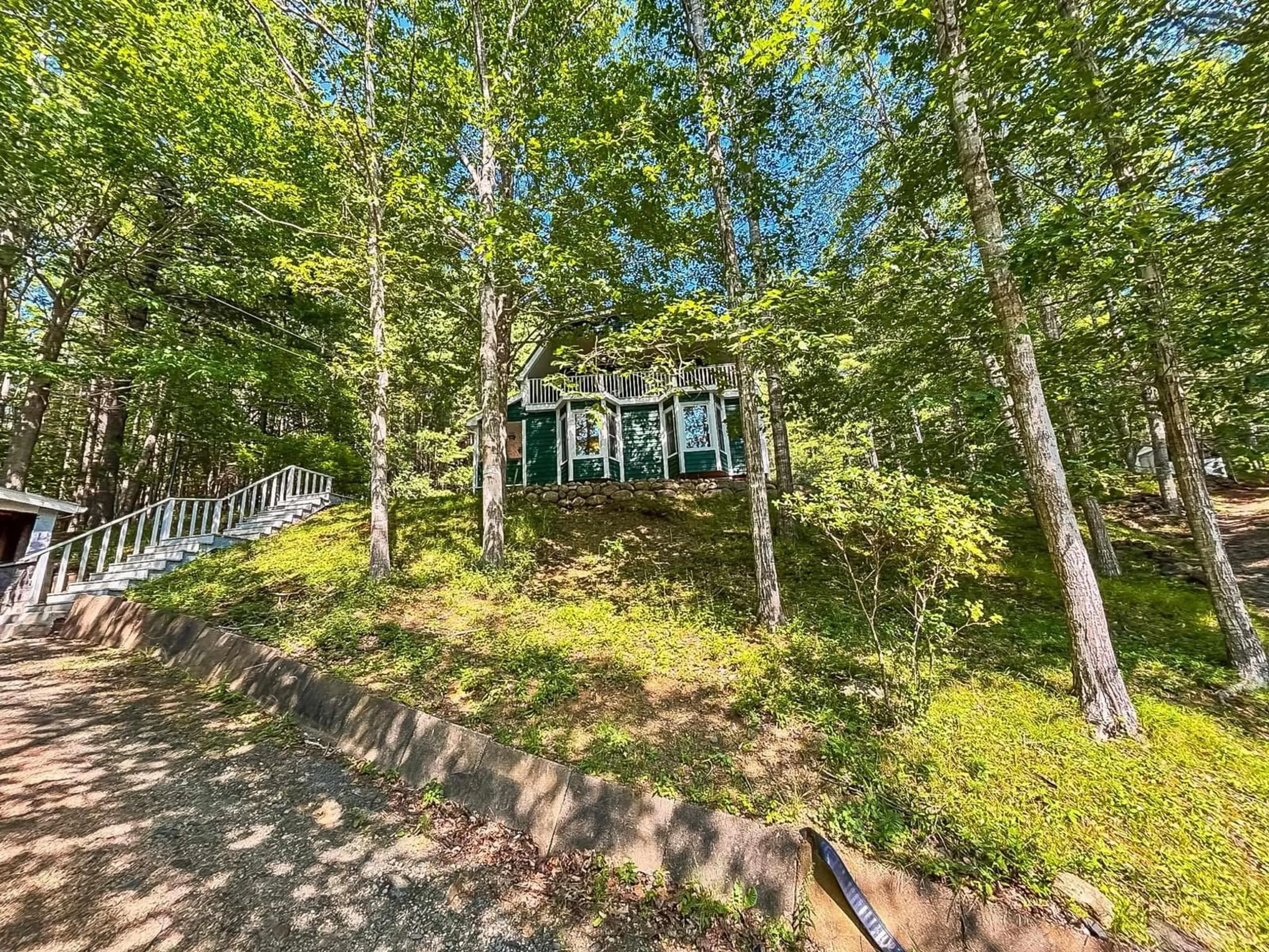 A pic from outside/outdoor area/front of a property/back of a property/a pic from drone, forest/trees view for 112 Janes Rd, Oakland Nova Scotia B0J 2E0