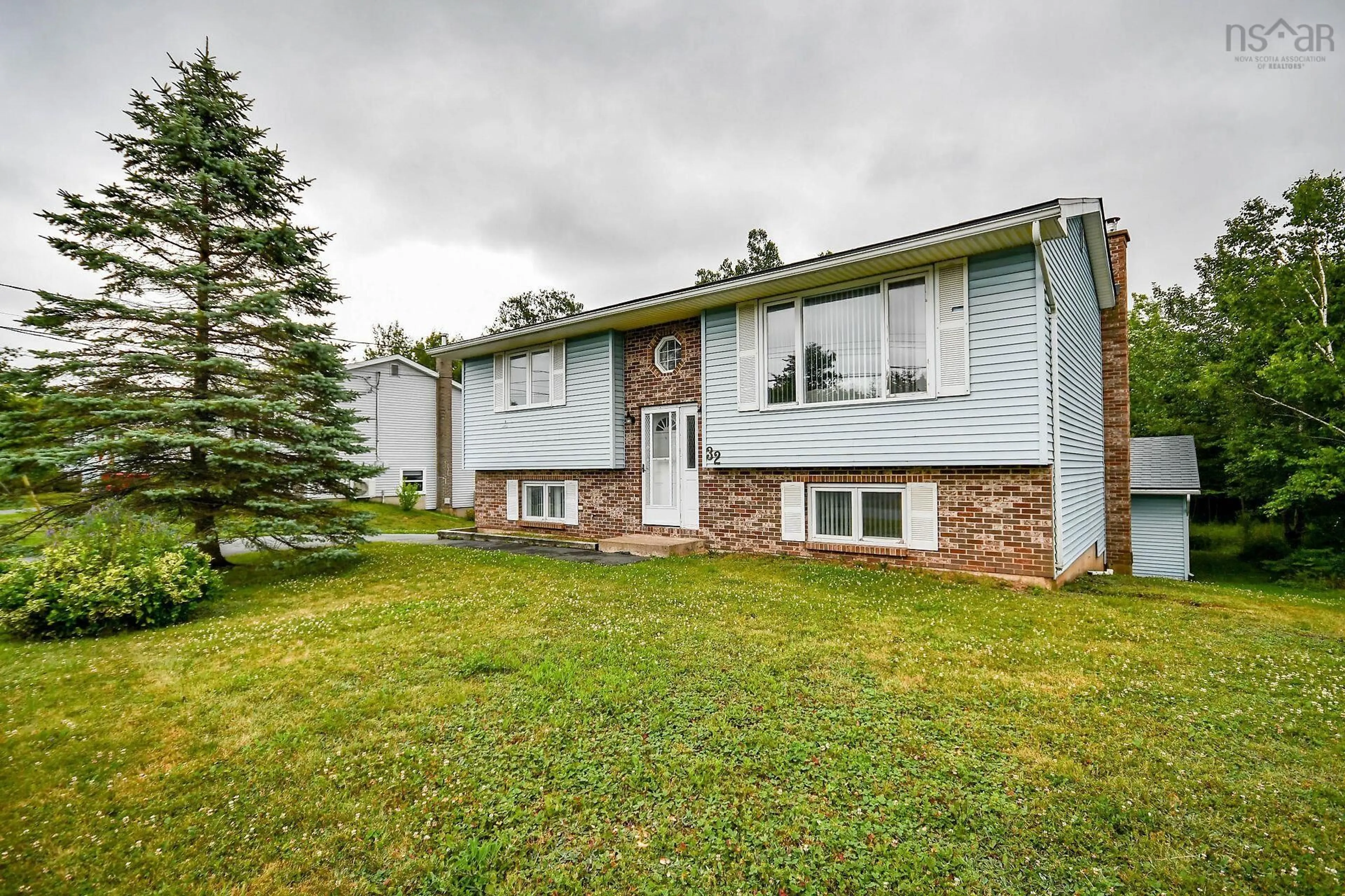 Home with vinyl exterior material, street for 32 Sherwood St, Colby Nova Scotia B2V 2P4