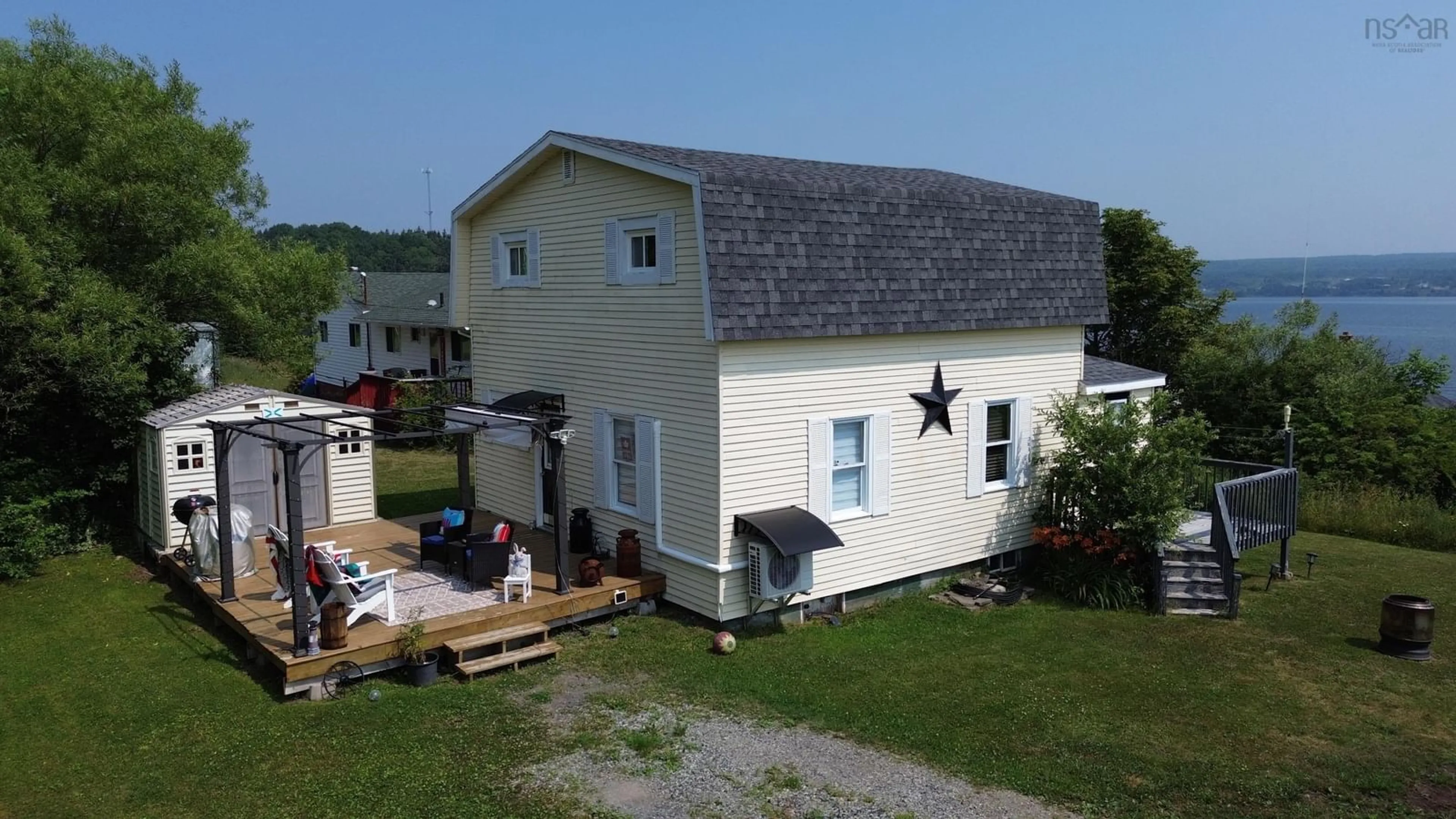 A pic from outside/outdoor area/front of a property/back of a property/a pic from drone, building for 9 Somers View, Mulgrave Nova Scotia B0E 2G0