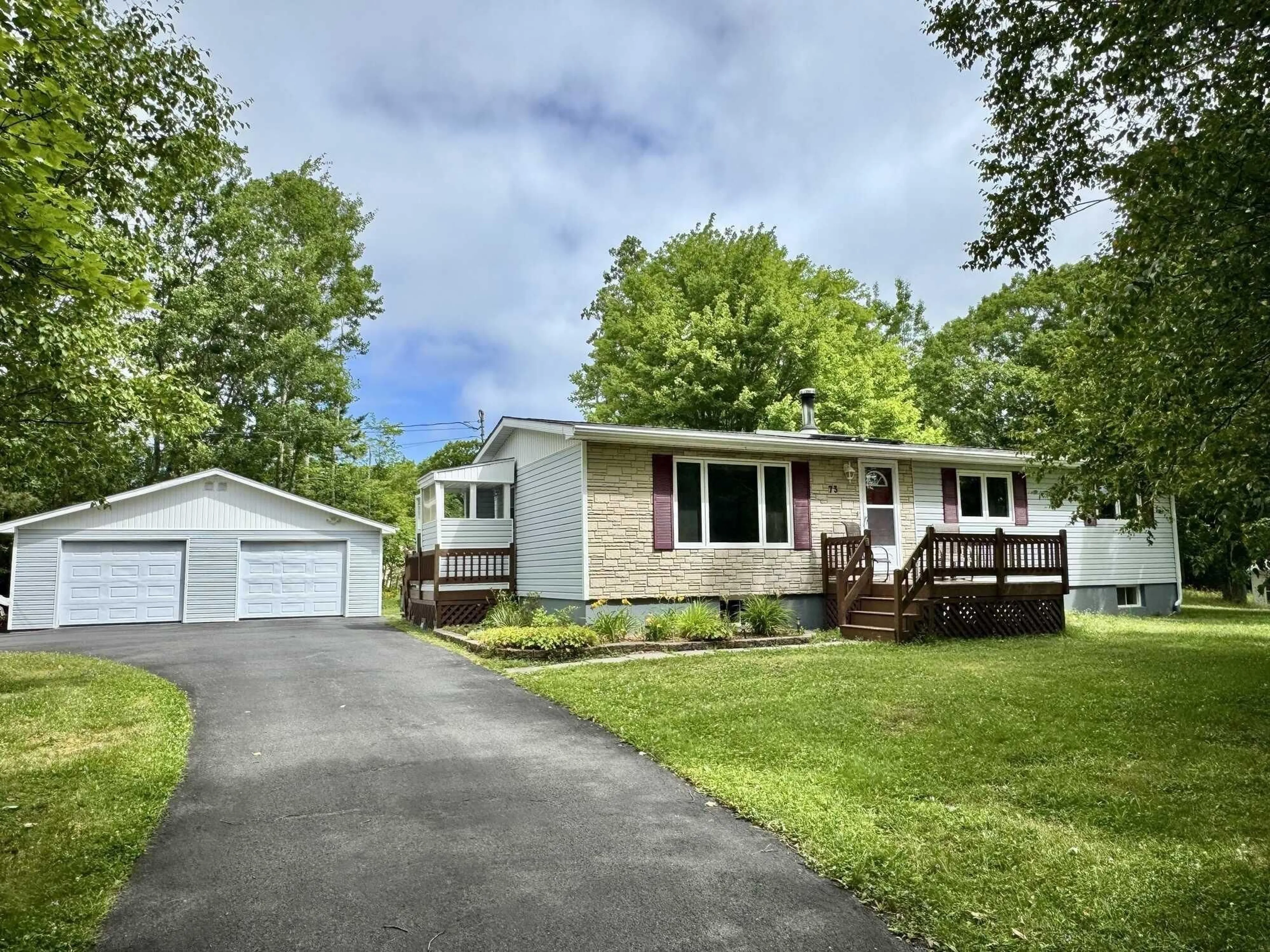 Home with vinyl exterior material, street for 73 Westview Dr, Mount William Nova Scotia B2H 5C6