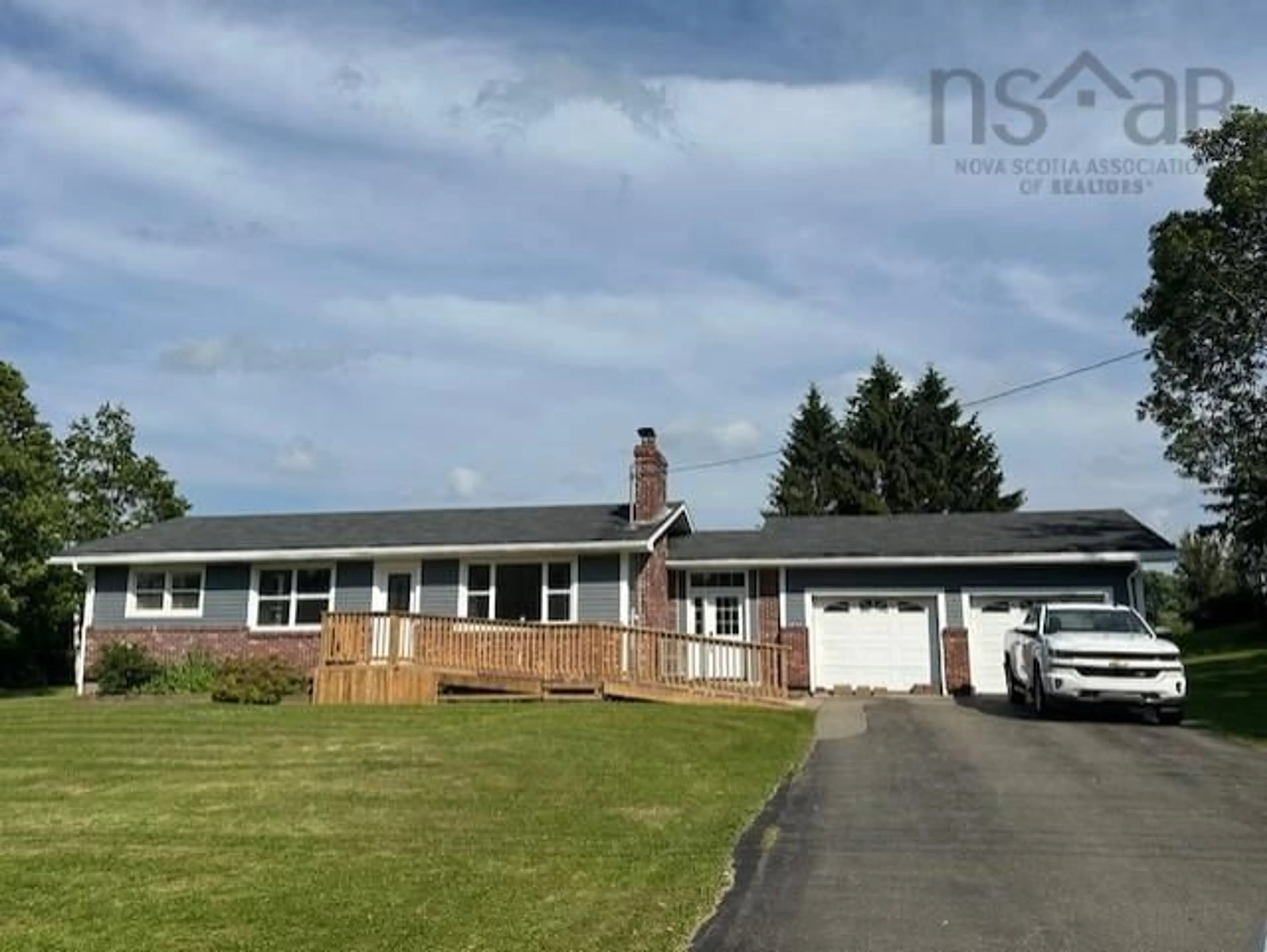 A pic from outside/outdoor area/front of a property/back of a property/a pic from drone, street for 5844 Stellarton Trafalgar Rd, Riverton Nova Scotia B0K 1S0