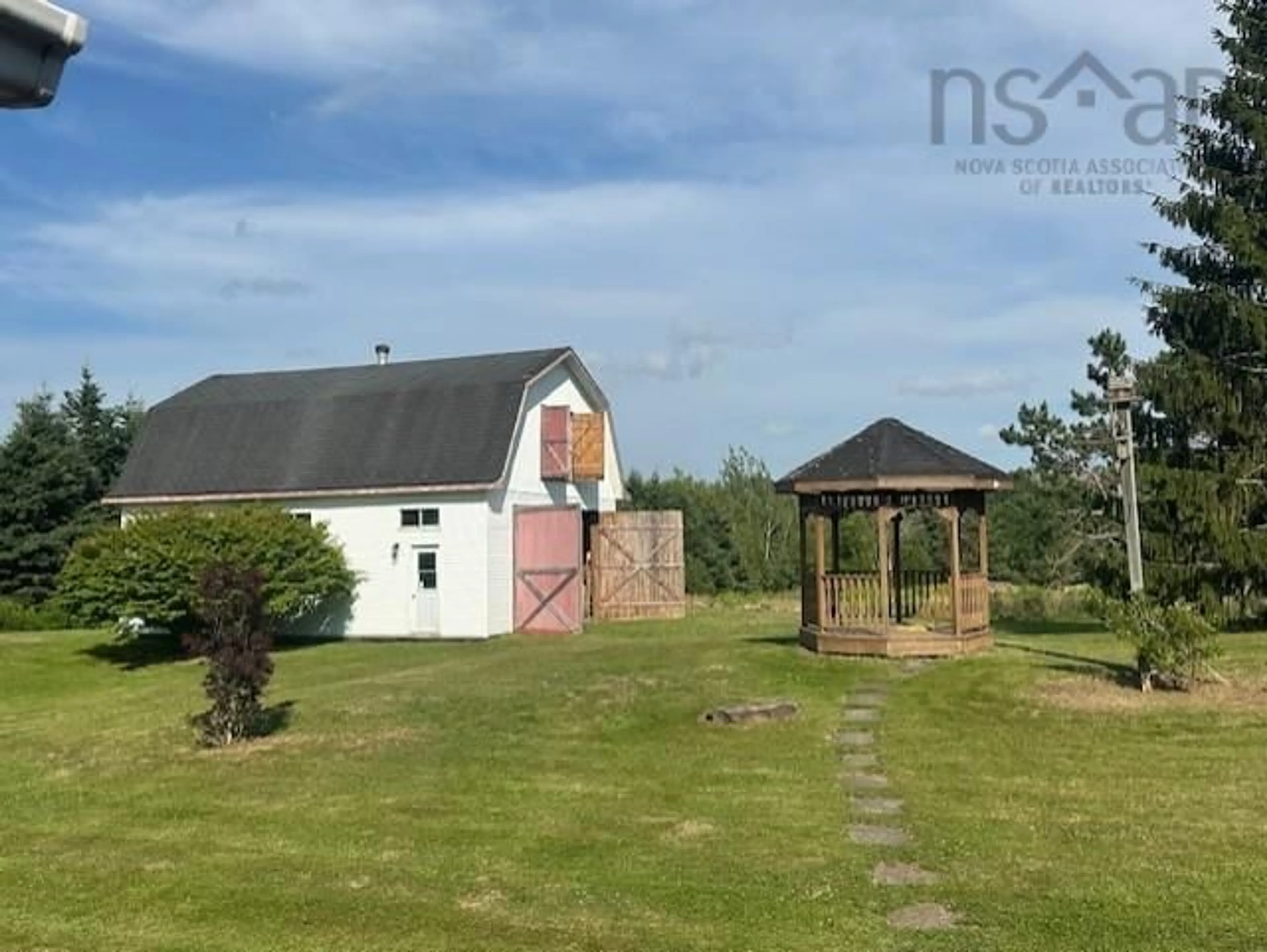 A pic from outside/outdoor area/front of a property/back of a property/a pic from drone, building for 5844 Stellarton Trafalgar Rd, Riverton Nova Scotia B0K 1S0