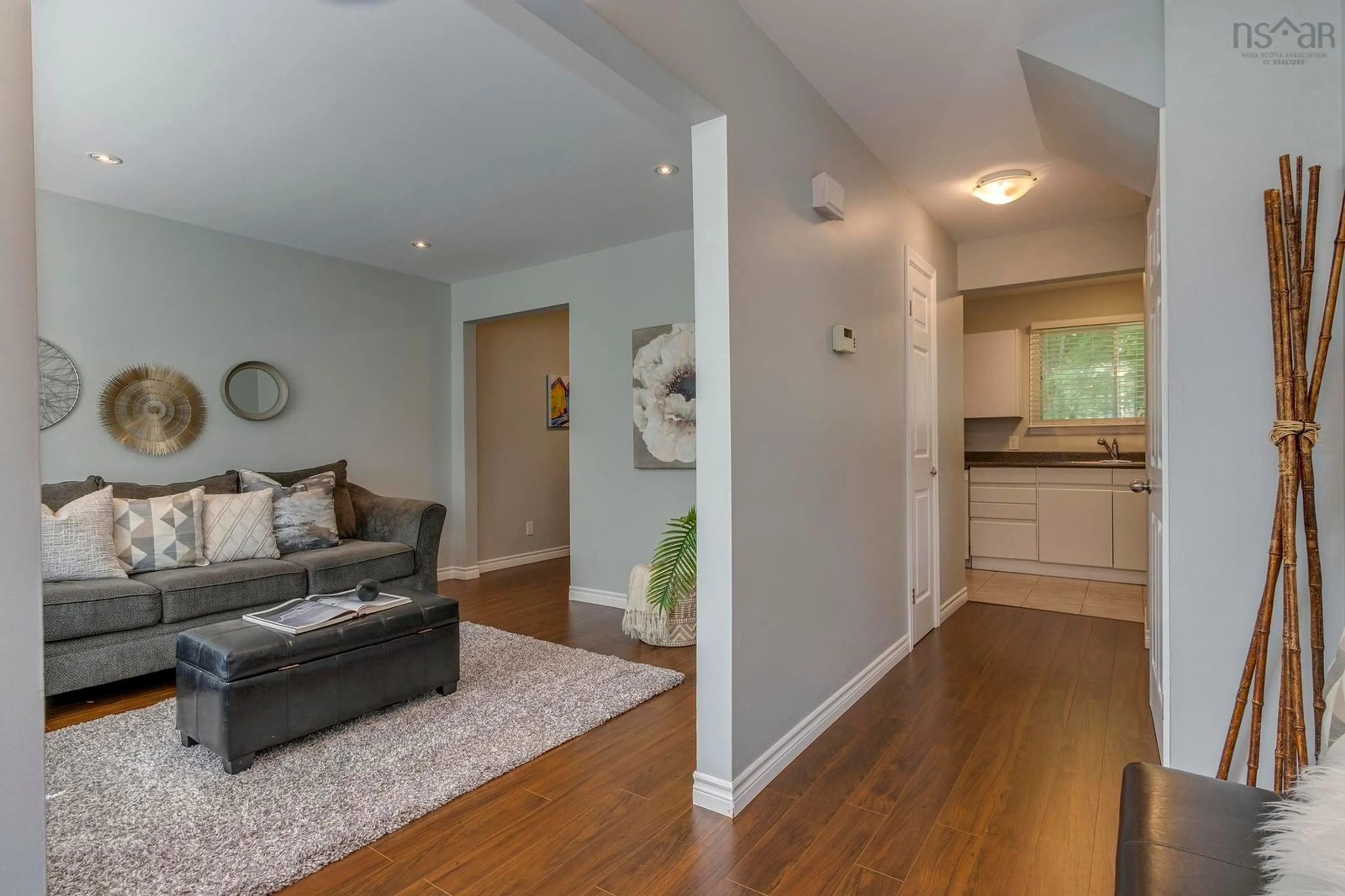 Living room with furniture, wood/laminate floor for 2A Aurora Ave, Halifax Nova Scotia B3P 1H4