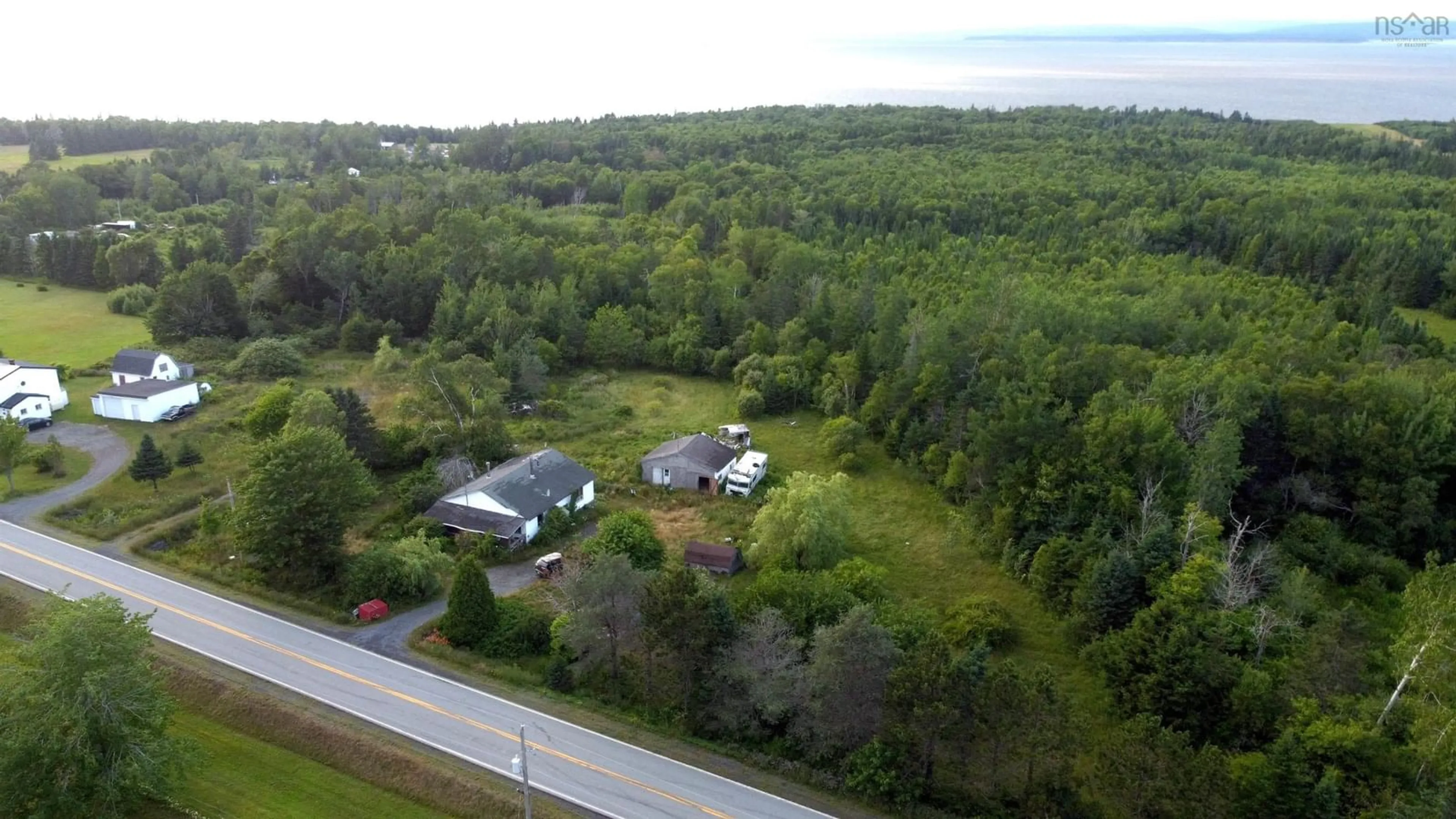 A pic from outside/outdoor area/front of a property/back of a property/a pic from drone, unknown for 2149 Highway 215, Tennecape Nova Scotia B0N 2R0