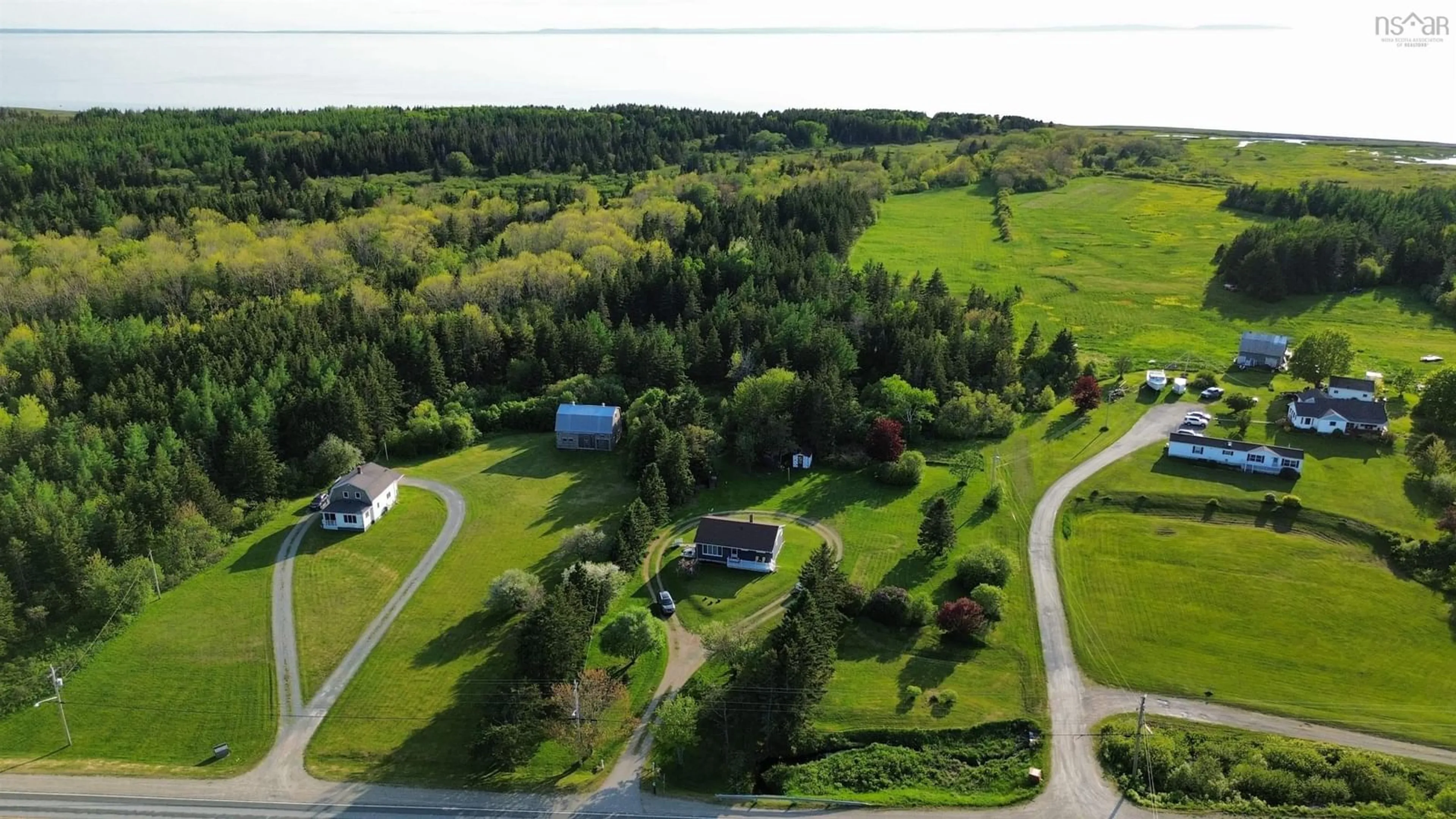A pic from outside/outdoor area/front of a property/back of a property/a pic from drone, water/lake/river/ocean view for 5147 Highway 19 Hwy, Judique Nova Scotia B0E 1P0