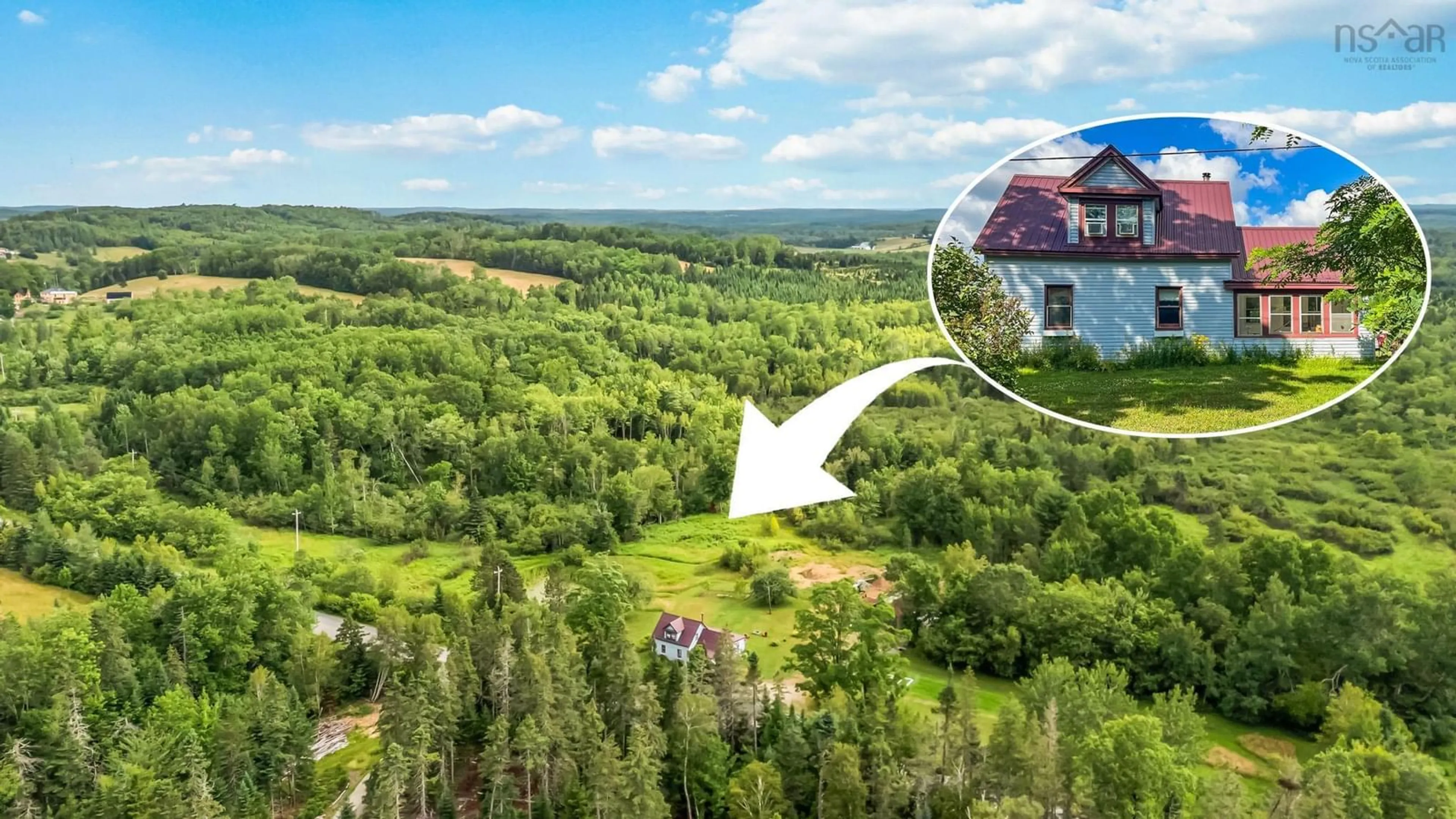 A pic from outside/outdoor area/front of a property/back of a property/a pic from drone, forest/trees view for 746 Ramey Rd, Barss Corner Nova Scotia B0R 1A0