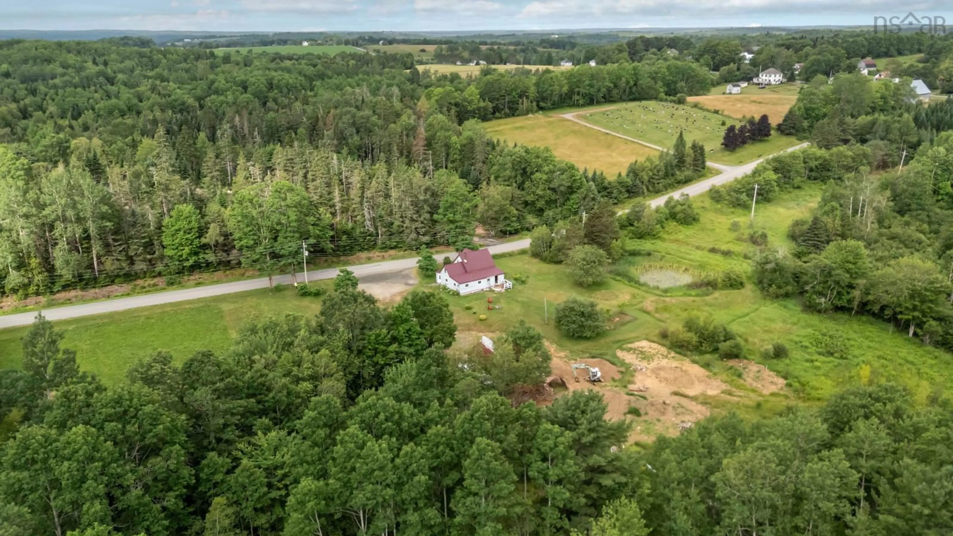 A pic from outside/outdoor area/front of a property/back of a property/a pic from drone, forest/trees view for 746 Ramey Rd, Barss Corner Nova Scotia B0R 1A0