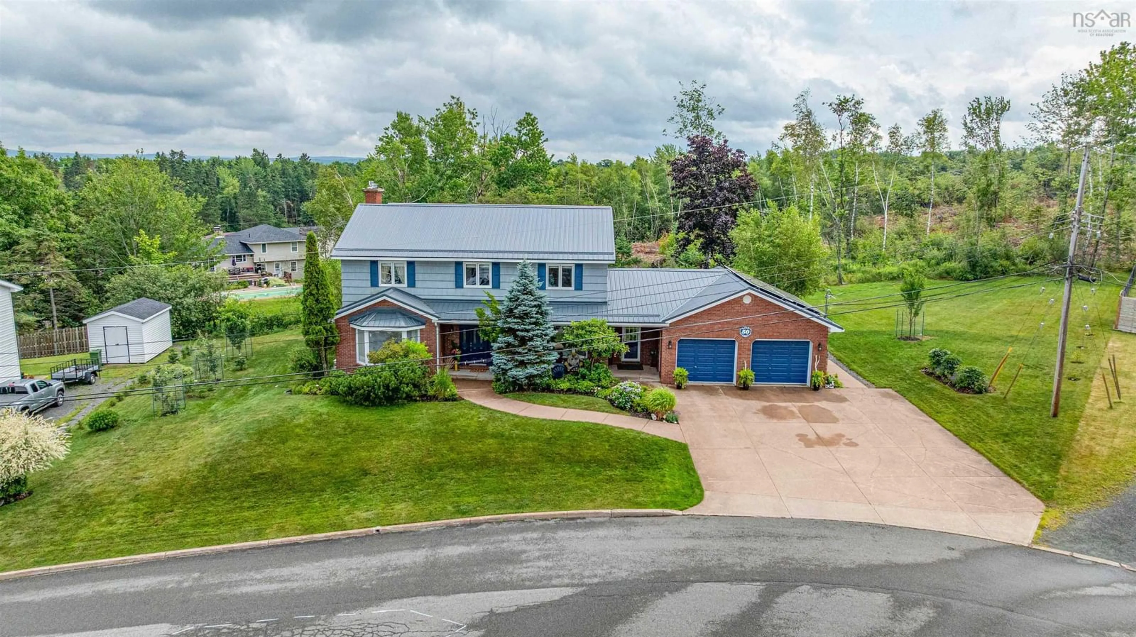 A pic from outside/outdoor area/front of a property/back of a property/a pic from drone, street for 50 Kestral Ridge, New Glasgow Nova Scotia B2H 5S6