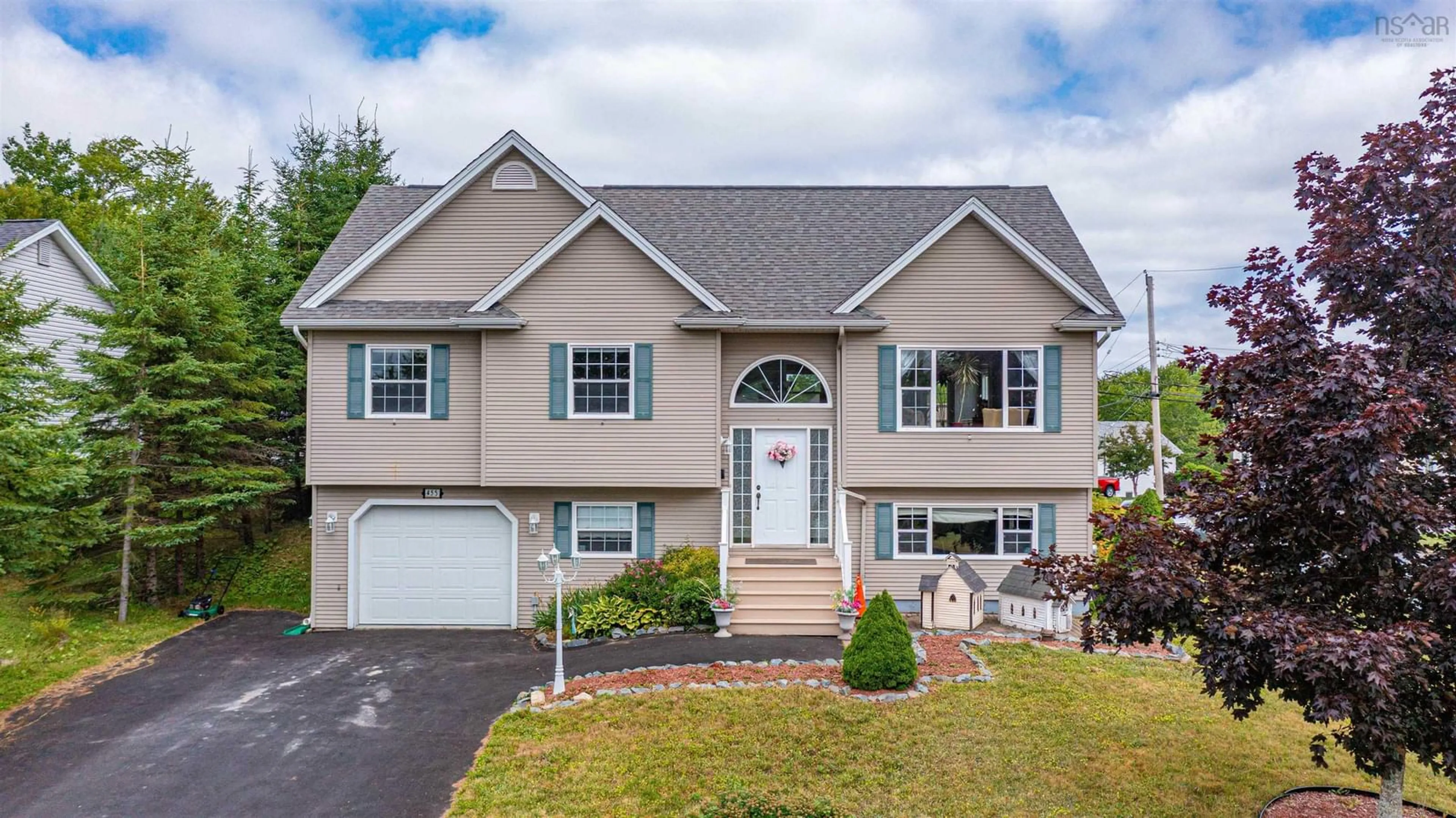 Home with vinyl exterior material, street for 455 Springfield Lake Rd, Middle Sackville Nova Scotia B4E 3K3