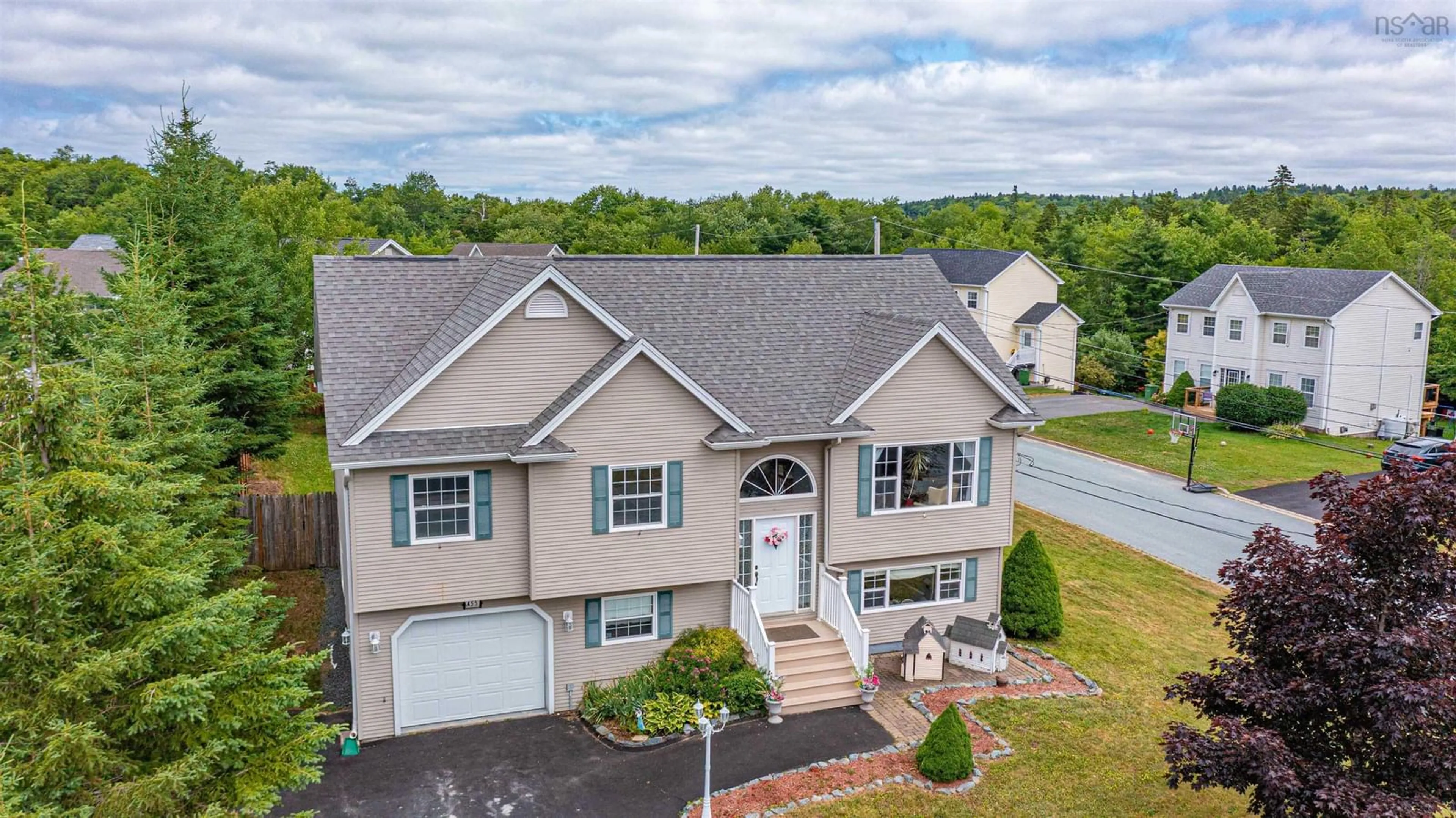 A pic from outside/outdoor area/front of a property/back of a property/a pic from drone, street for 455 Springfield Lake Rd, Middle Sackville Nova Scotia B4E 3K3