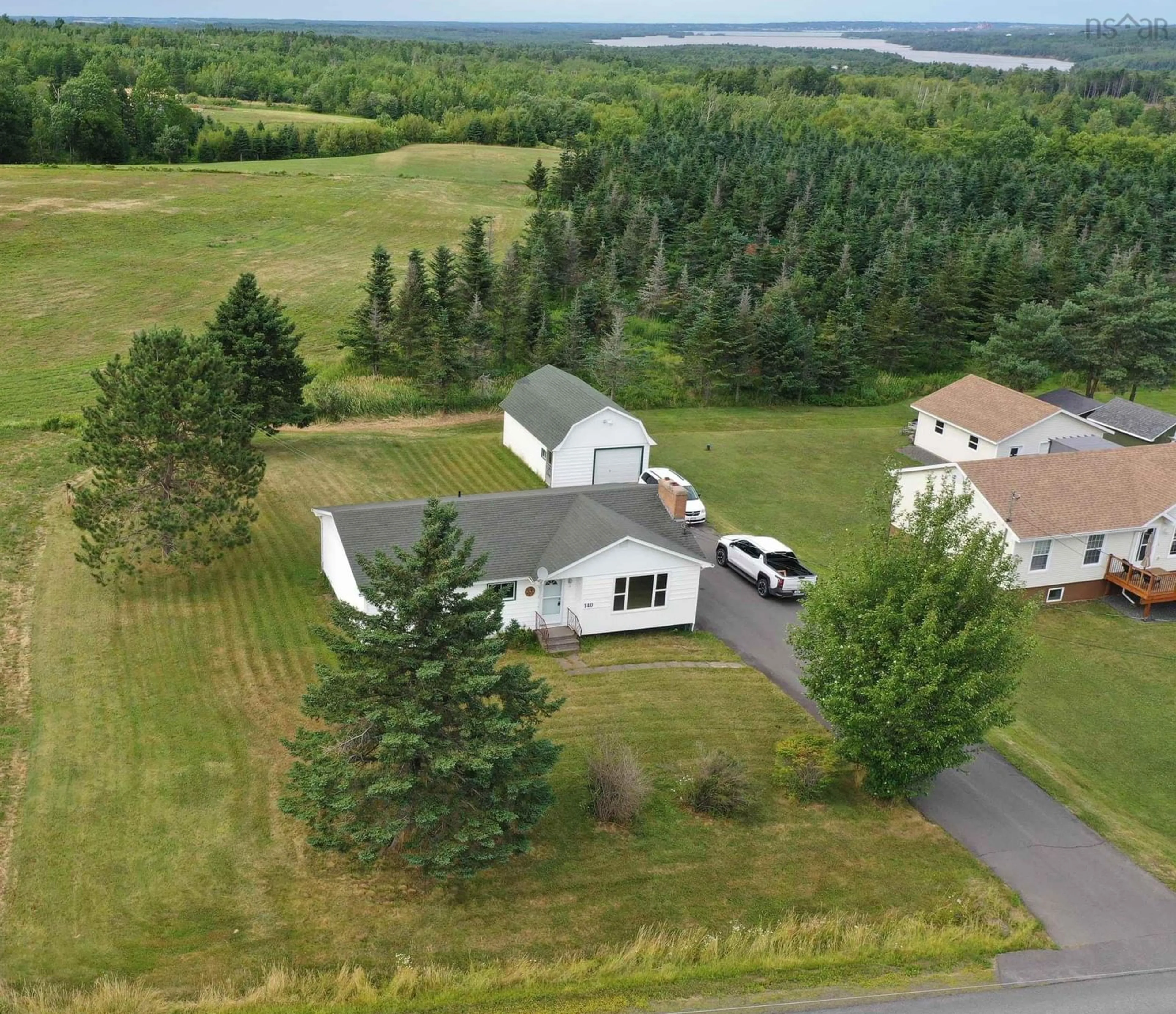 A pic from outside/outdoor area/front of a property/back of a property/a pic from drone, water/lake/river/ocean view for 140 Green Hill Rd, Alma Nova Scotia B0K 2A0